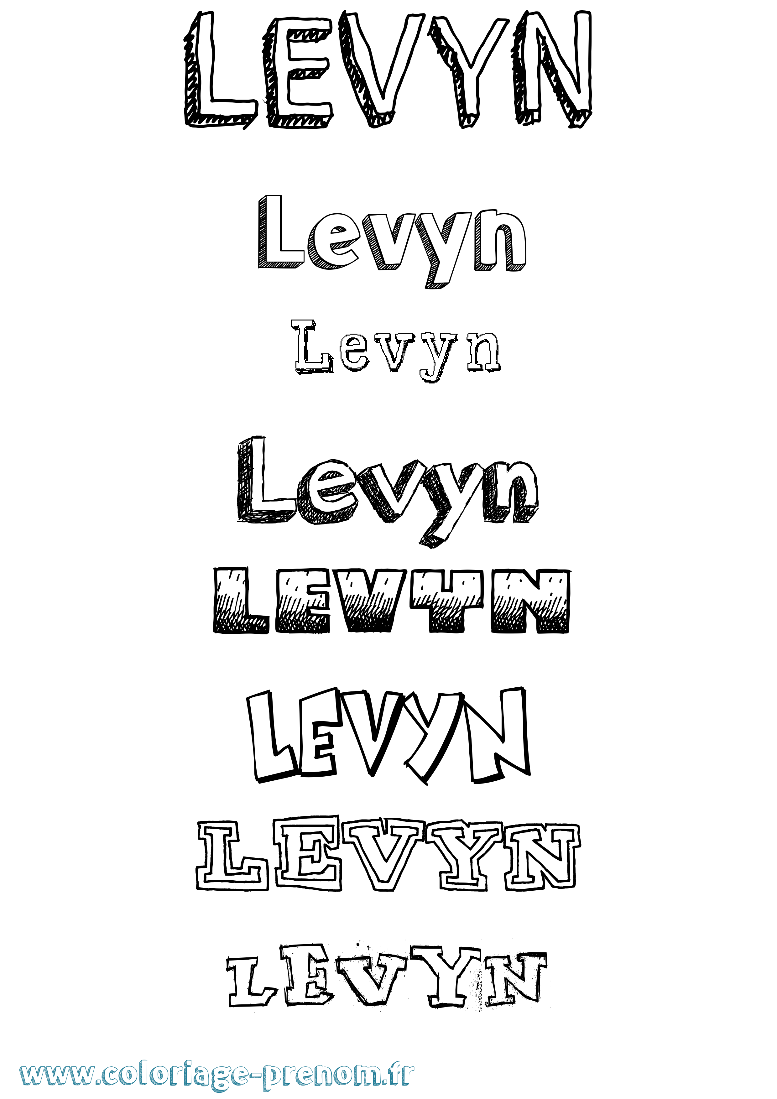 Coloriage Levyn Dessiné Coloriage prénom Levyn Dessiné