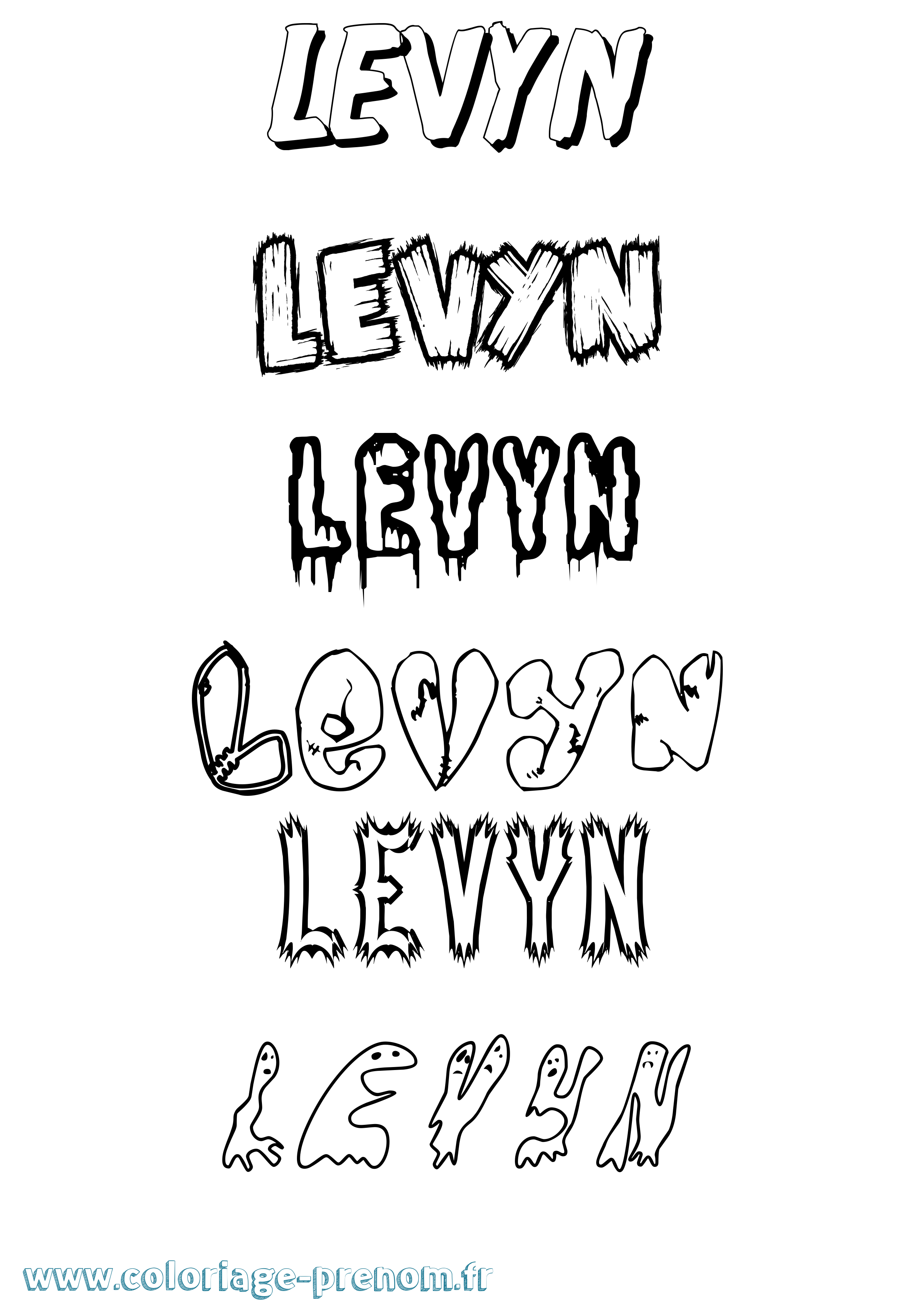 Coloriage Levyn Frisson Coloriage prénom Levyn Frisson