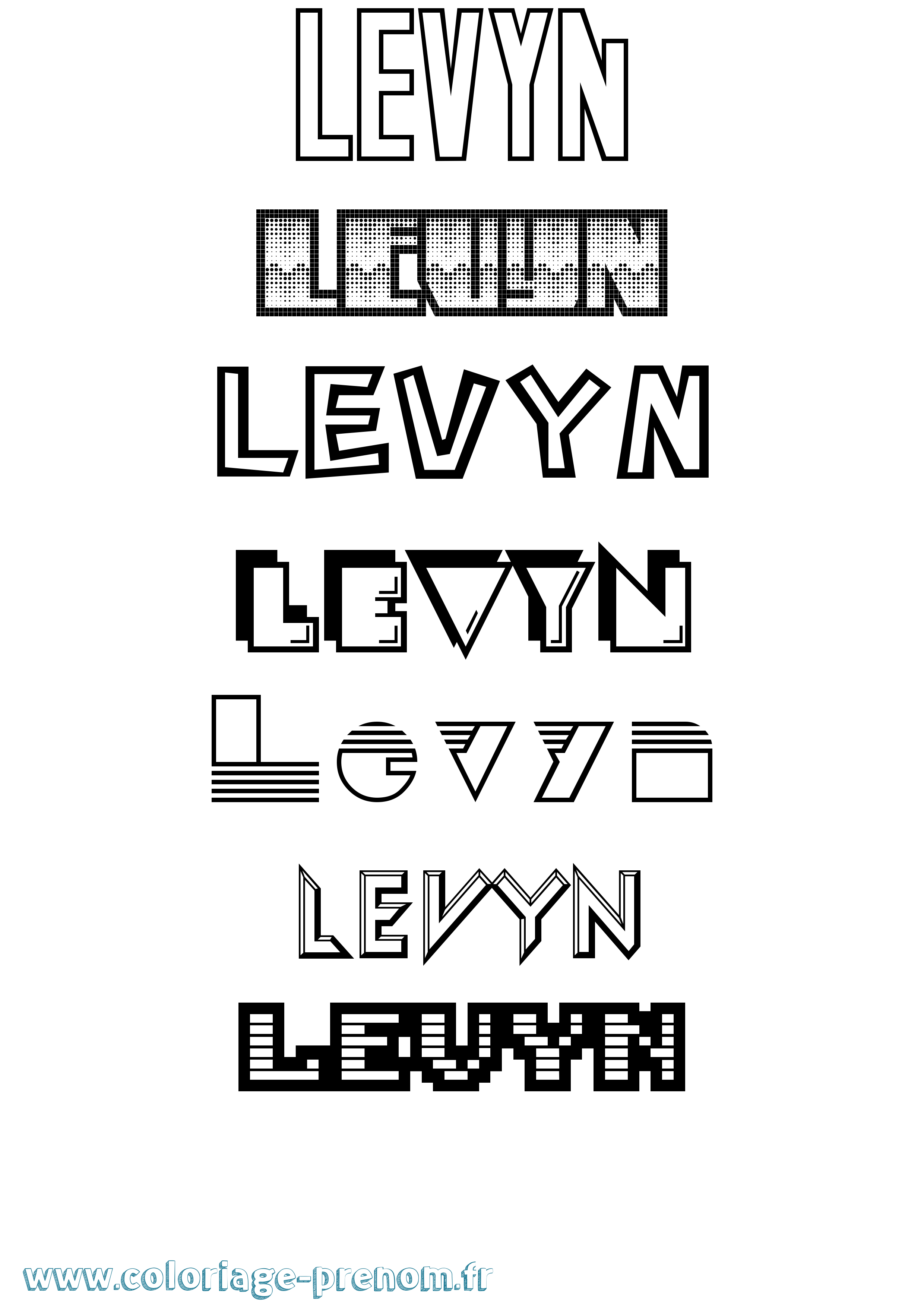 Coloriage Levyn Jeux Vidéos Coloriage prénom Levyn Jeux Vidéos