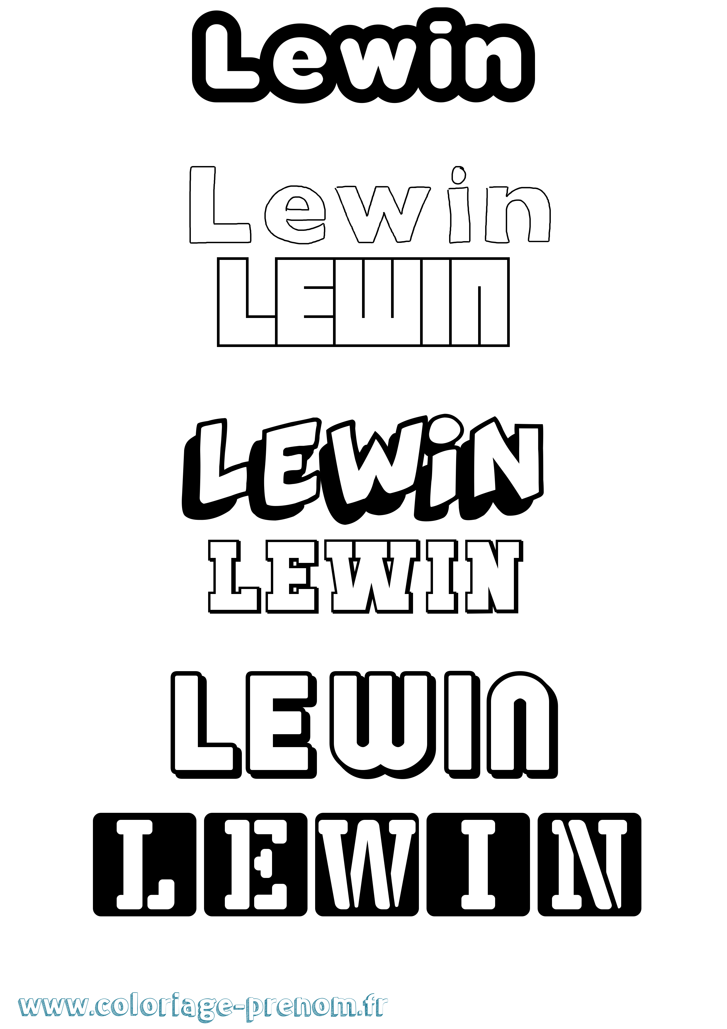 Coloriage Lewin Simple Coloriage prénom Lewin Simple