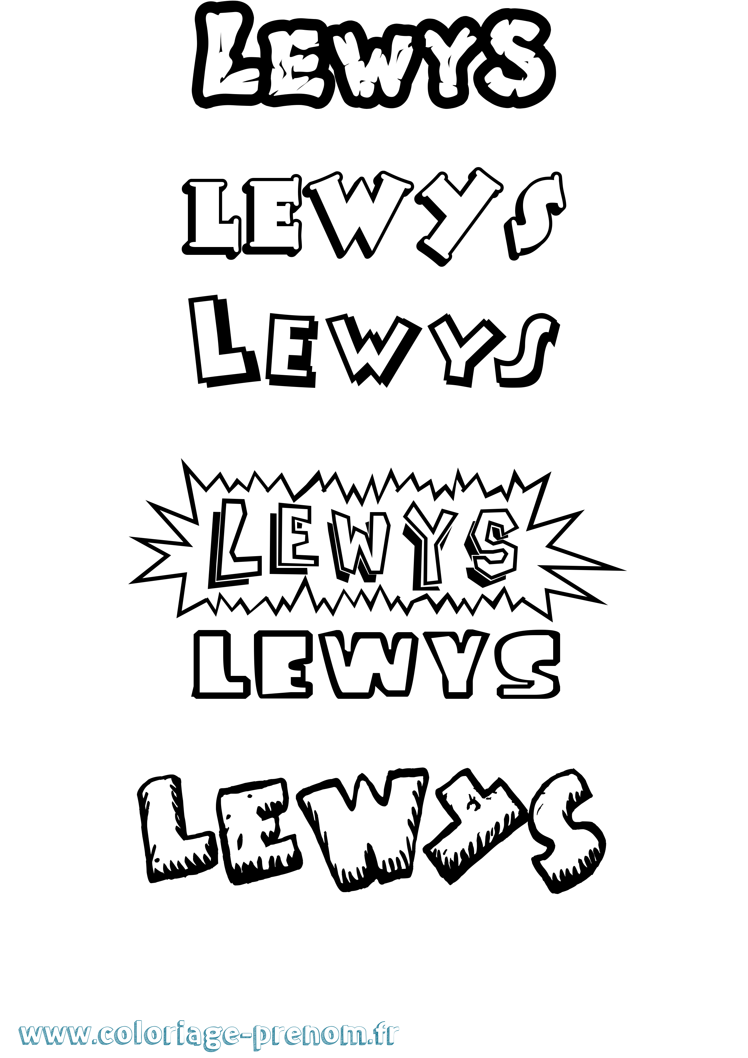 Coloriage Lewys Dessin Animé Coloriage prénom Lewys Dessin Animé