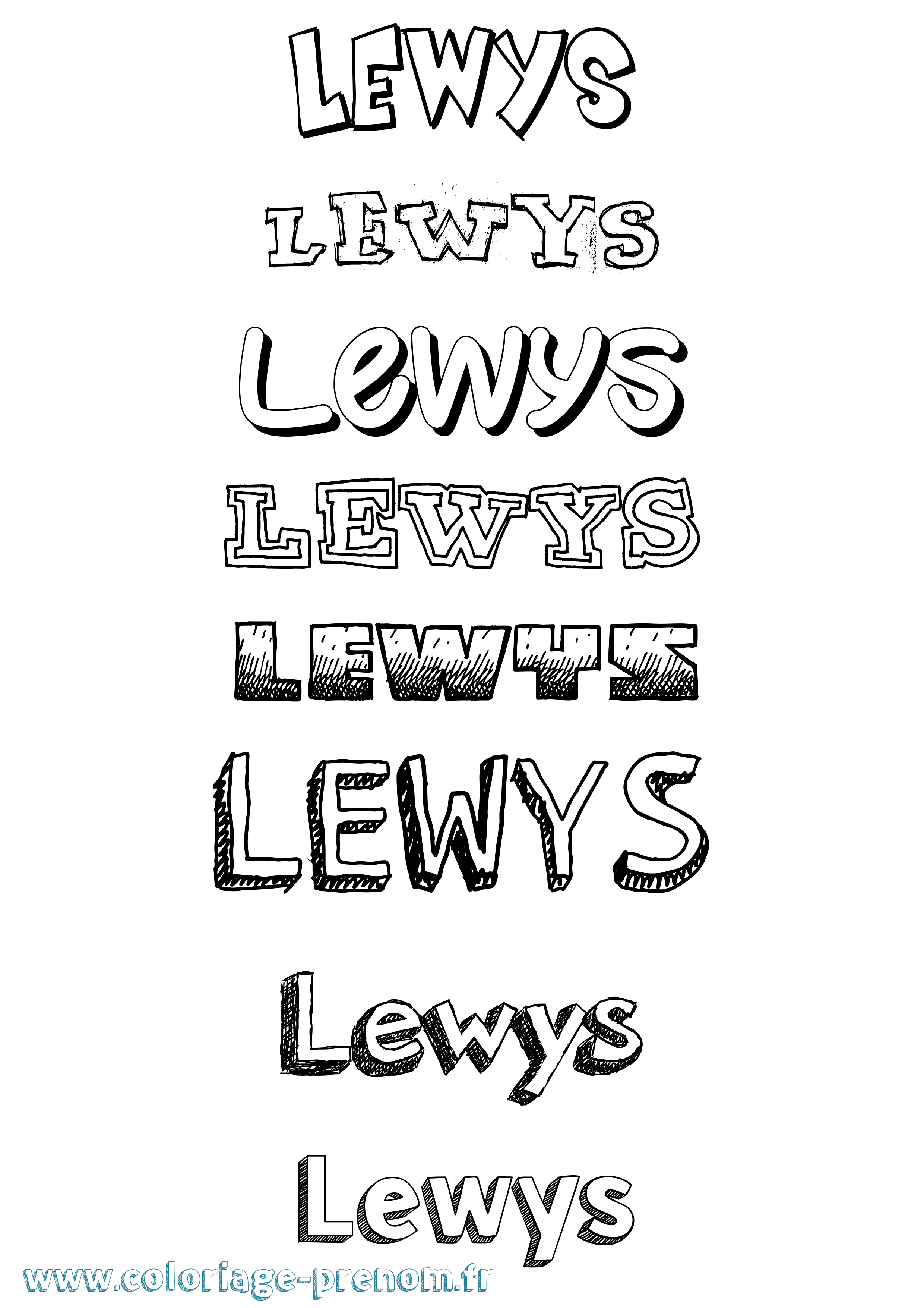 Coloriage Lewys Dessiné Coloriage prénom Lewys Dessiné