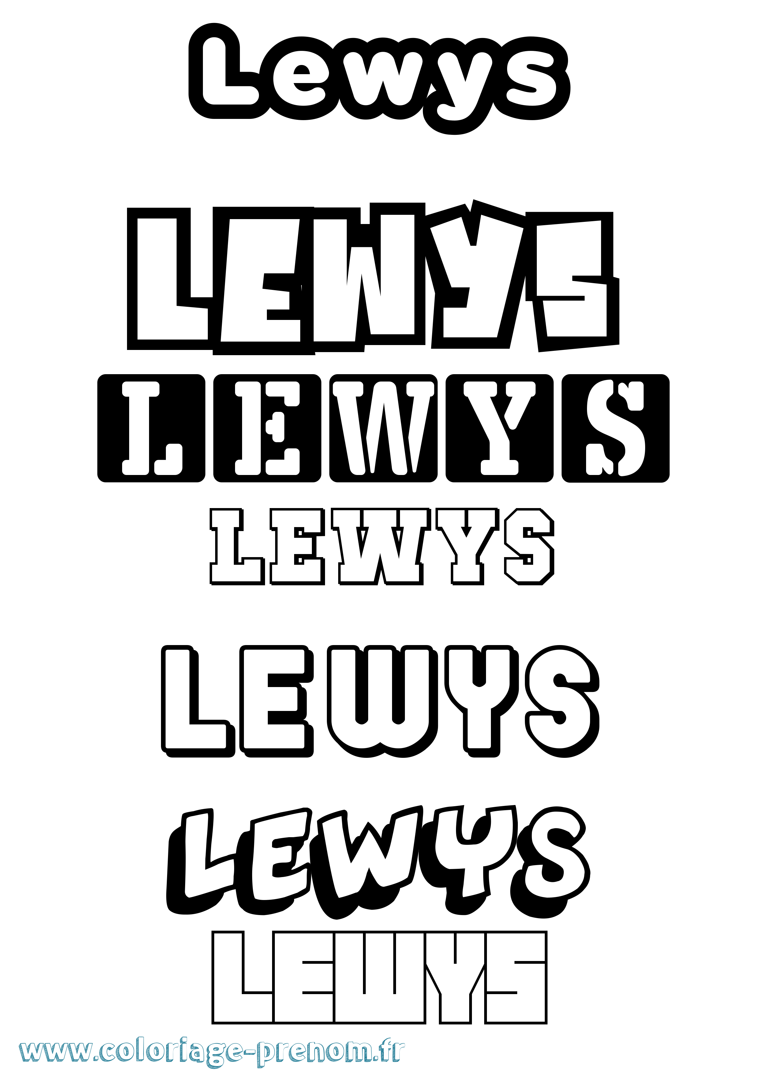 Coloriage Lewys Simple Coloriage prénom Lewys Simple