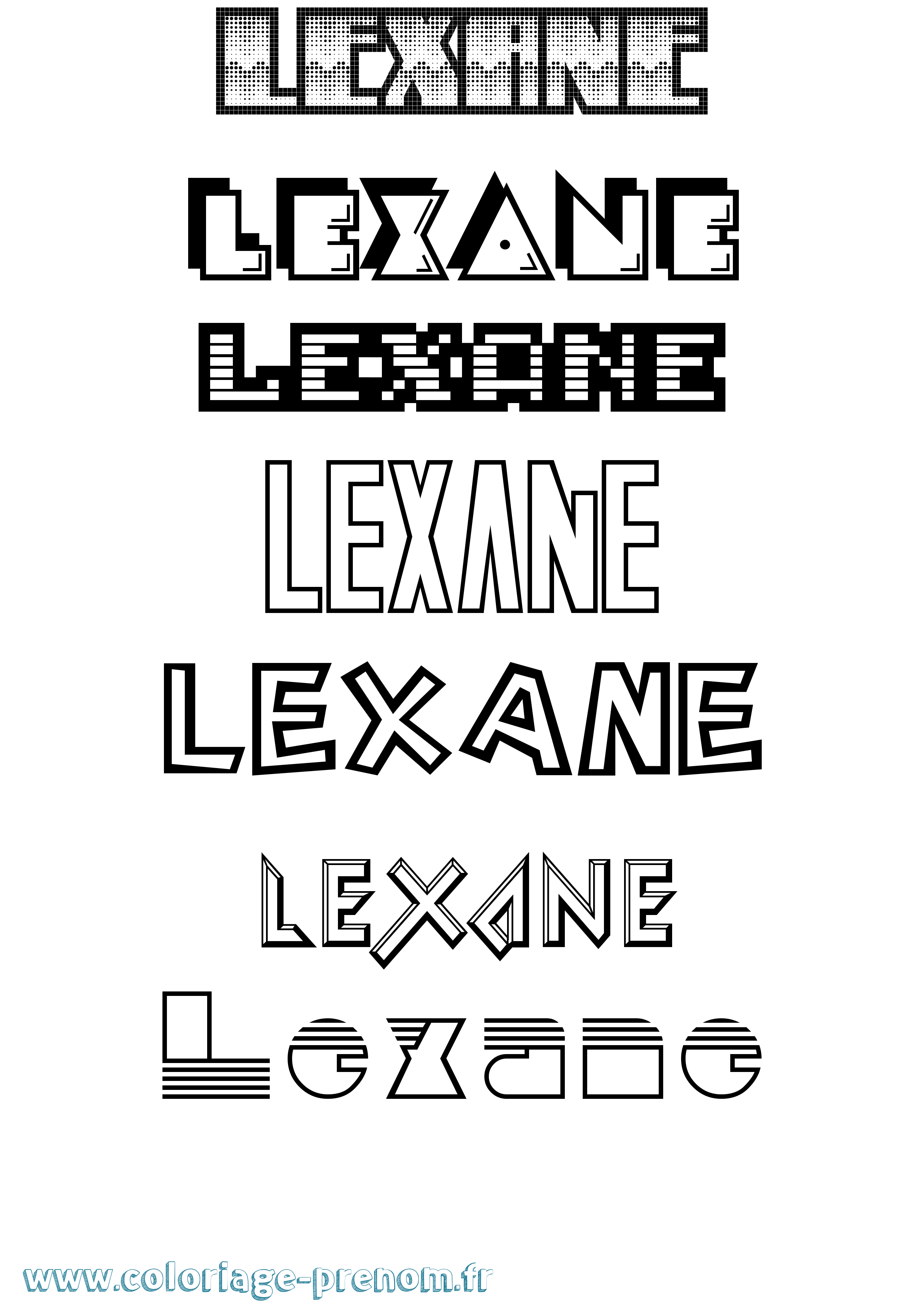 Coloriage Lexane Jeux Vidéos Coloriage prénom Lexane Jeux Vidéos