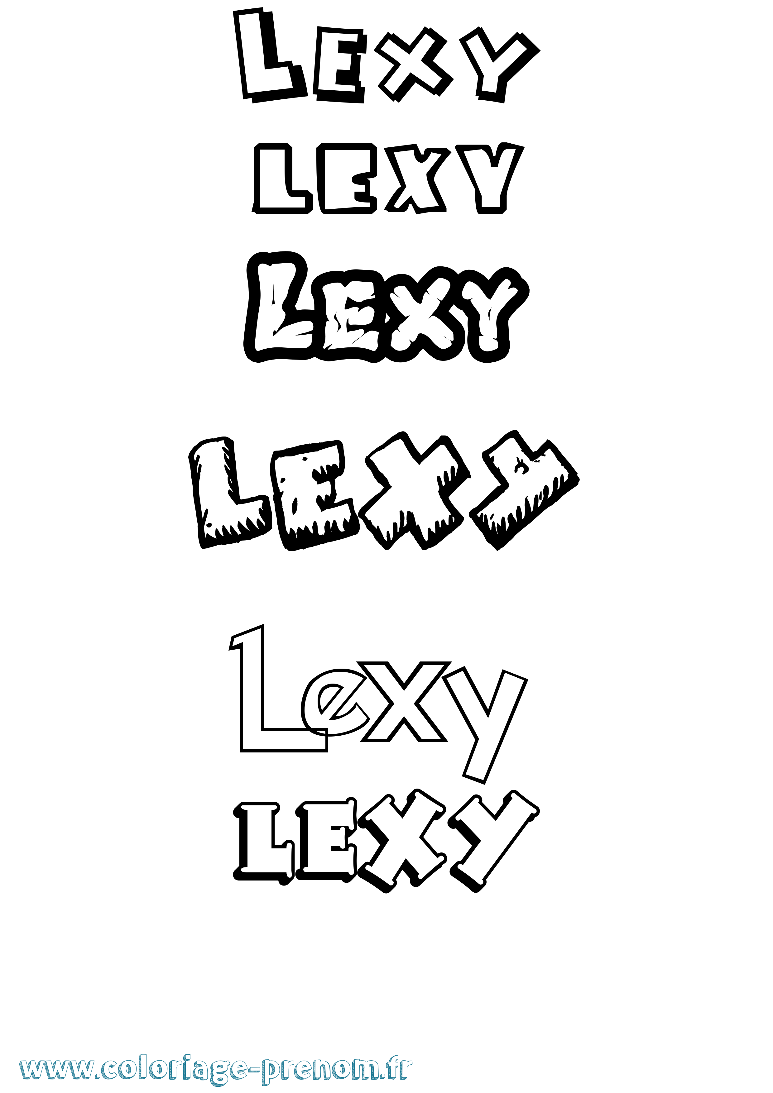 Coloriage Lexy Dessin Animé Coloriage prénom Lexy Dessin Animé