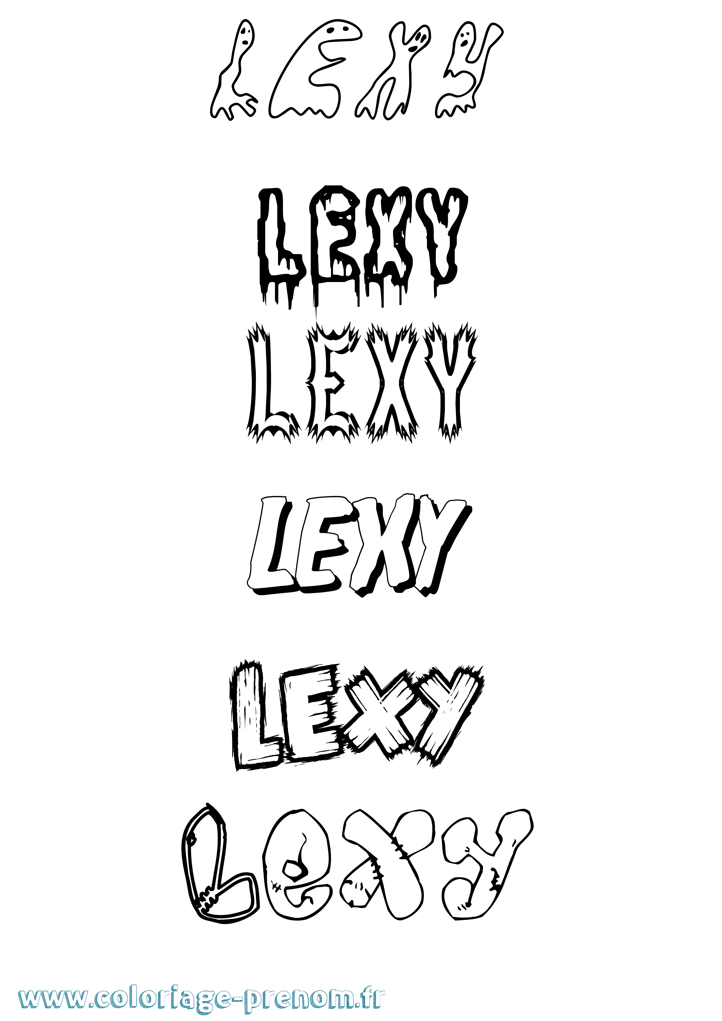 Coloriage Lexy Frisson Coloriage prénom Lexy Frisson