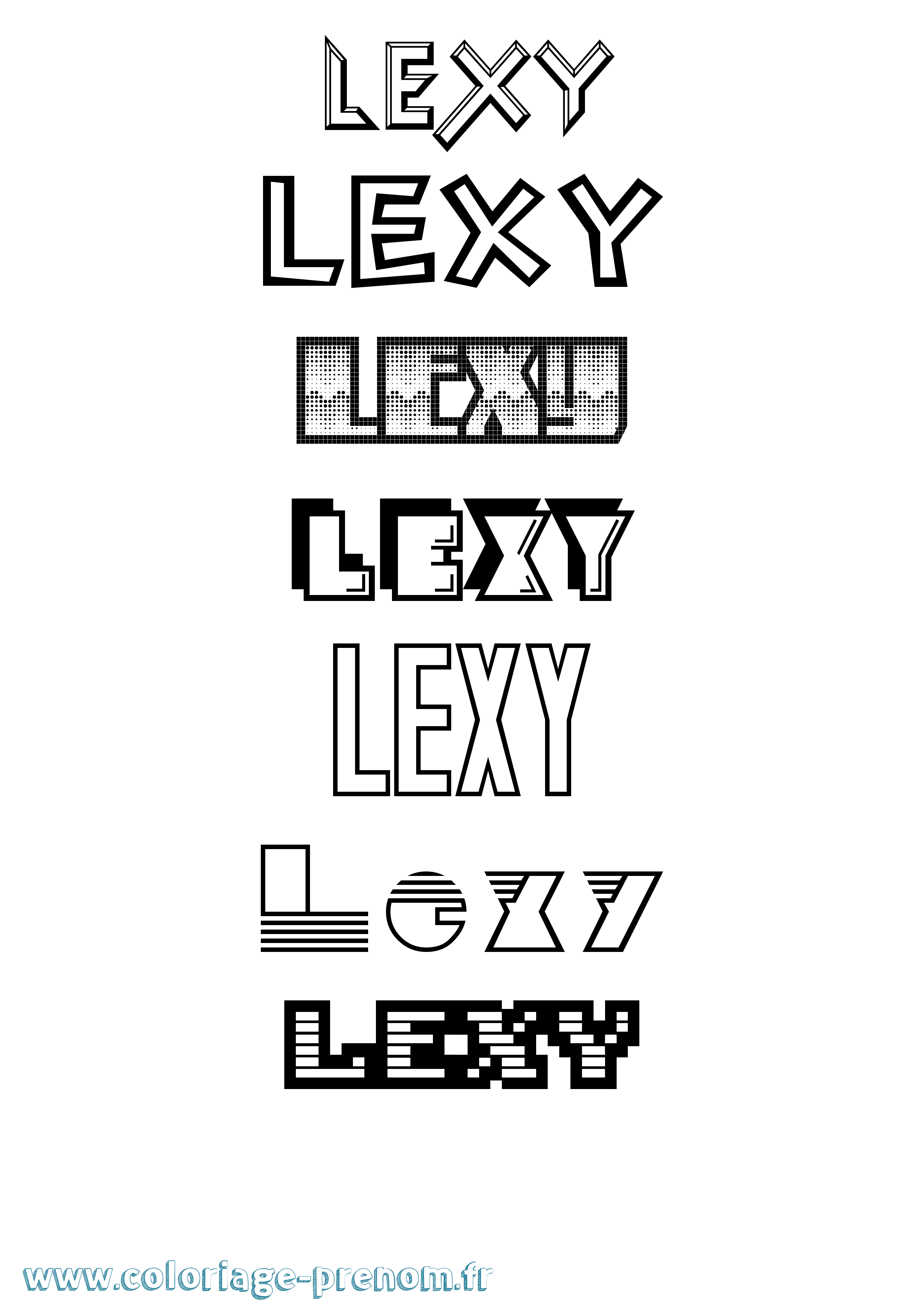 Coloriage Lexy Jeux Vidéos Coloriage prénom Lexy Jeux Vidéos