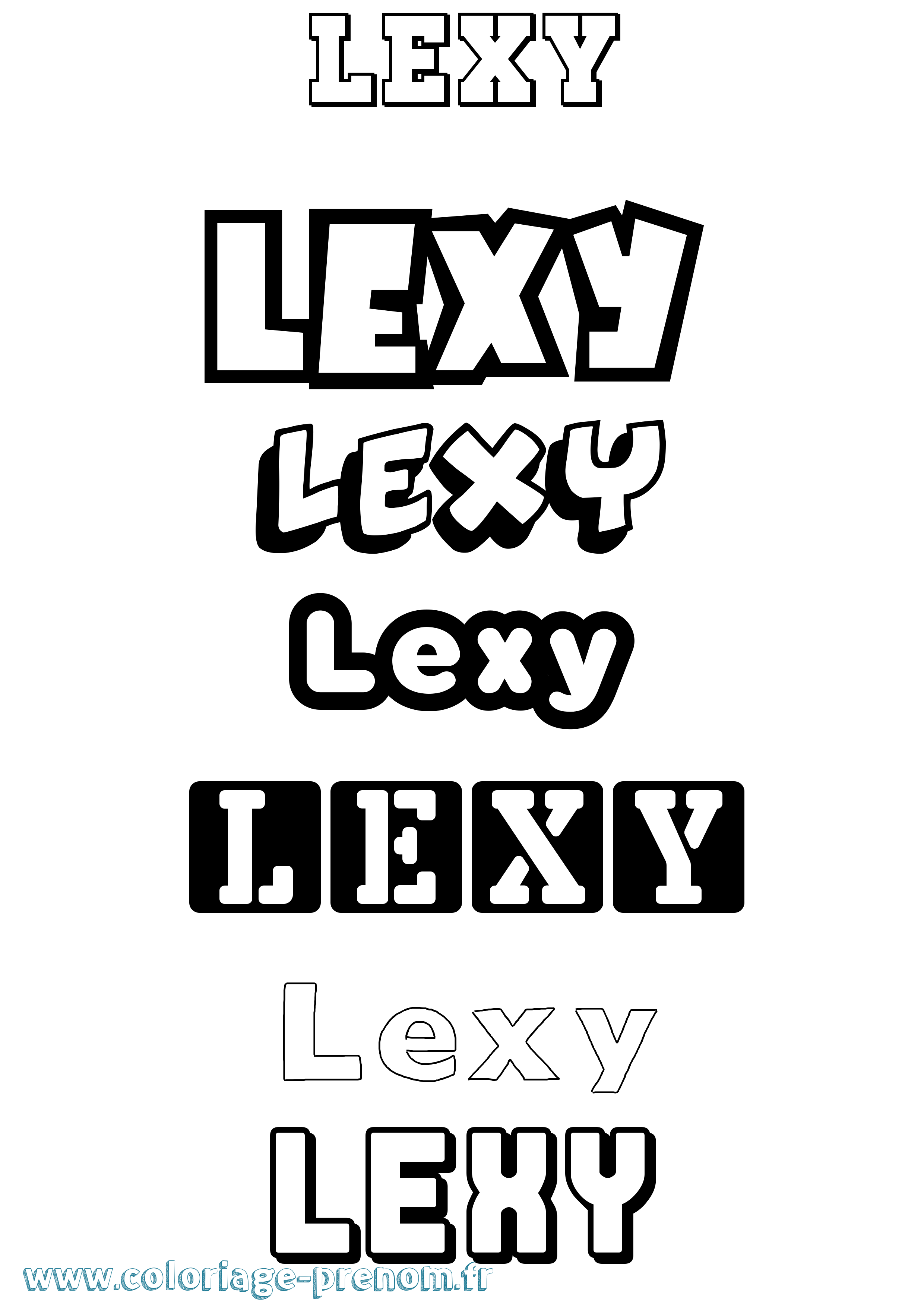 Coloriage Lexy Simple Coloriage prénom Lexy Simple