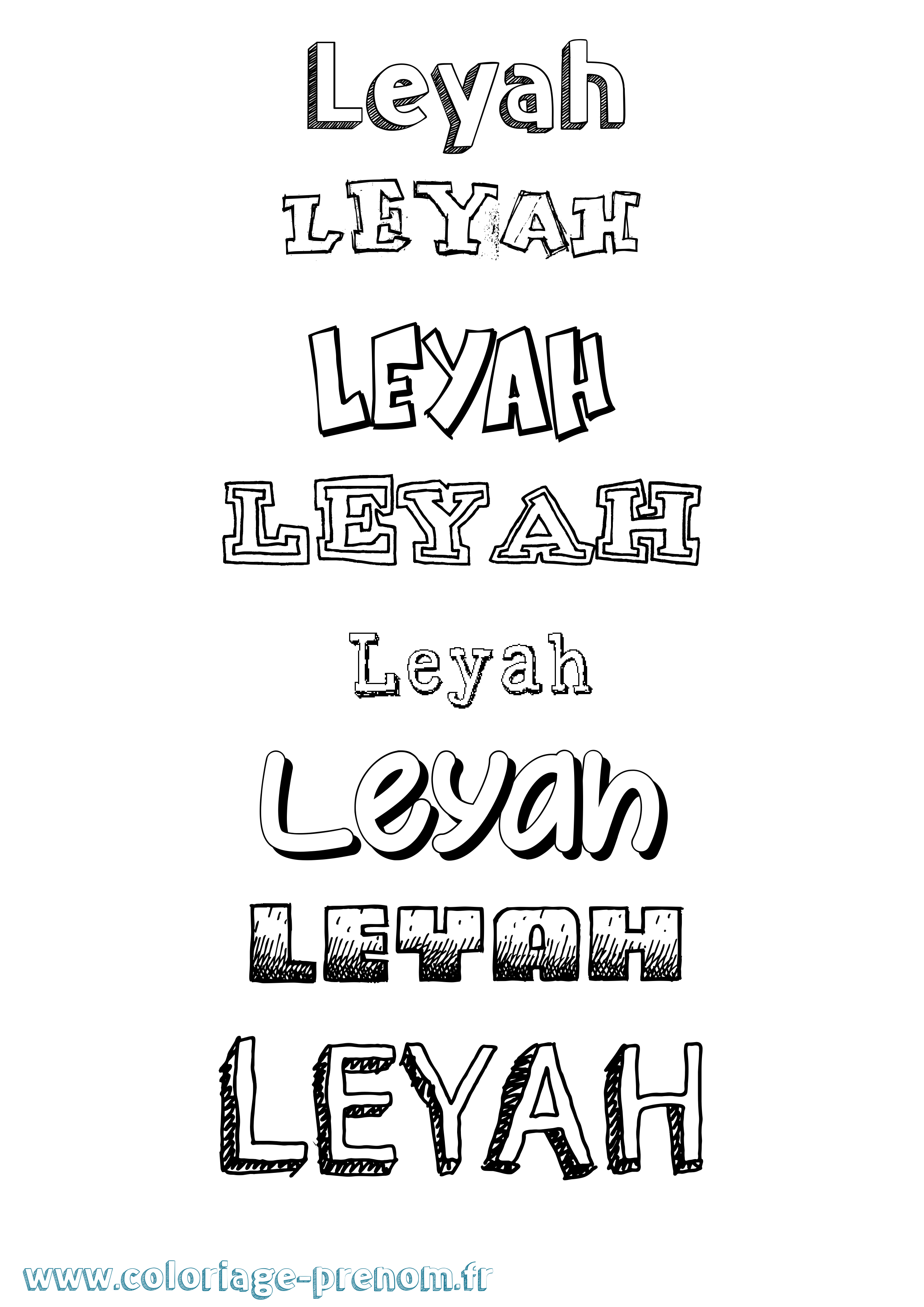 Coloriage Leyah Dessiné Coloriage prénom Leyah Dessiné