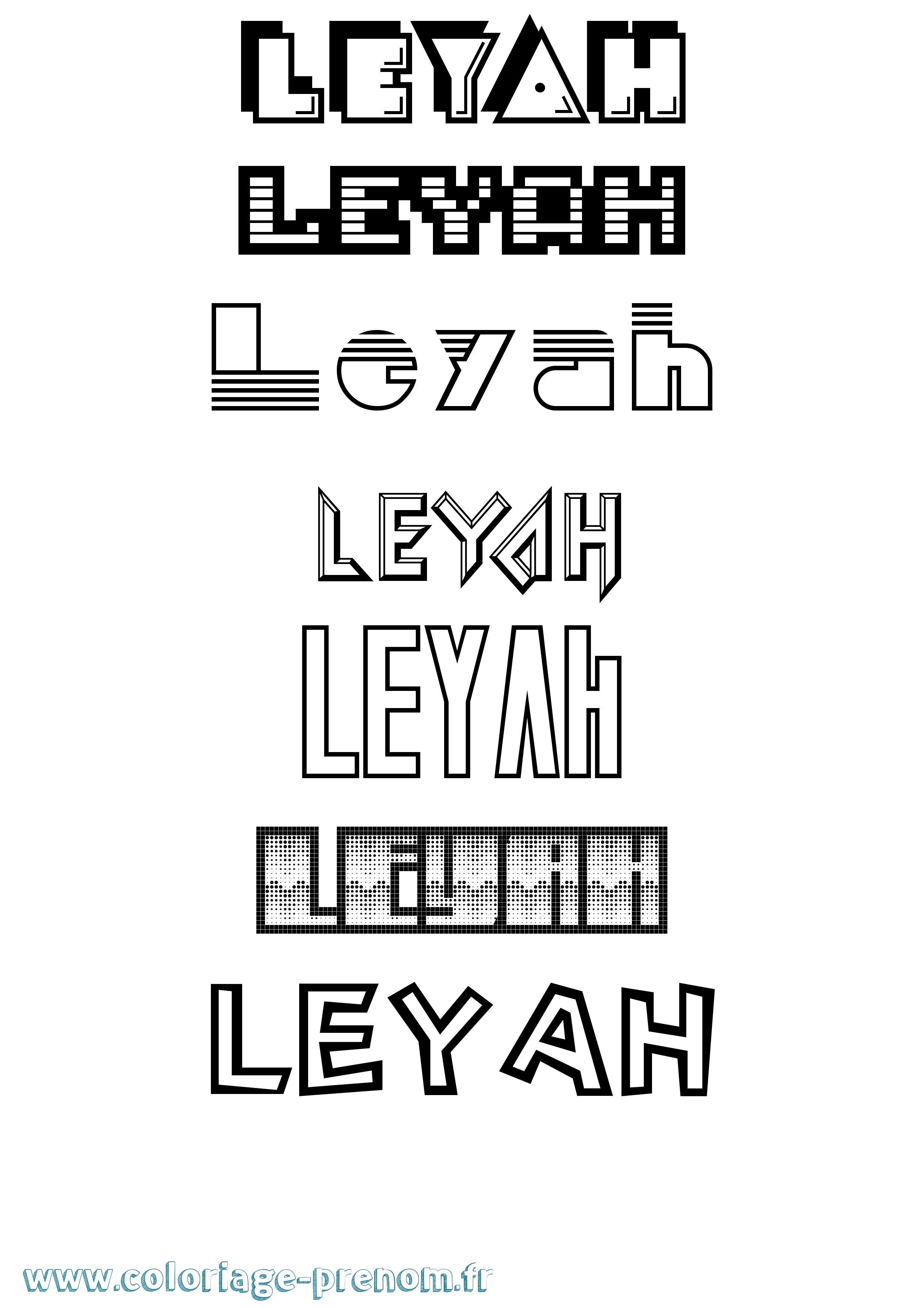 Coloriage Leyah Jeux Vidéos Coloriage prénom Leyah Jeux Vidéos