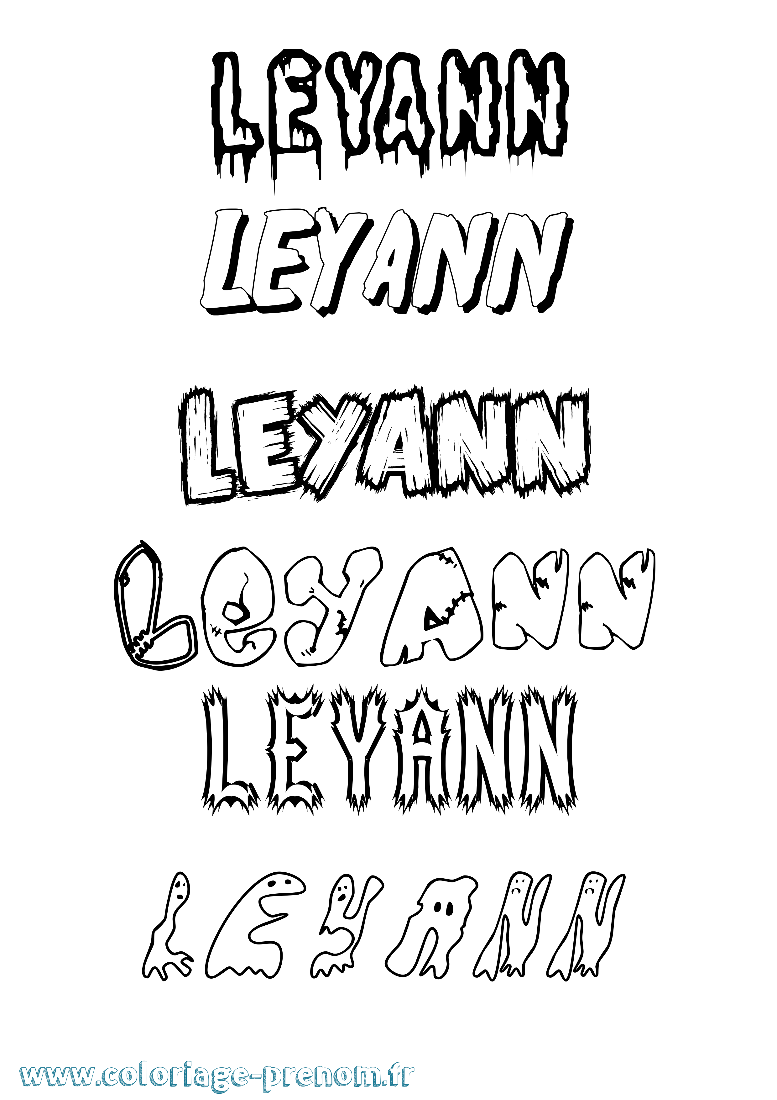Coloriage Leyann Frisson Coloriage prénom Leyann Frisson