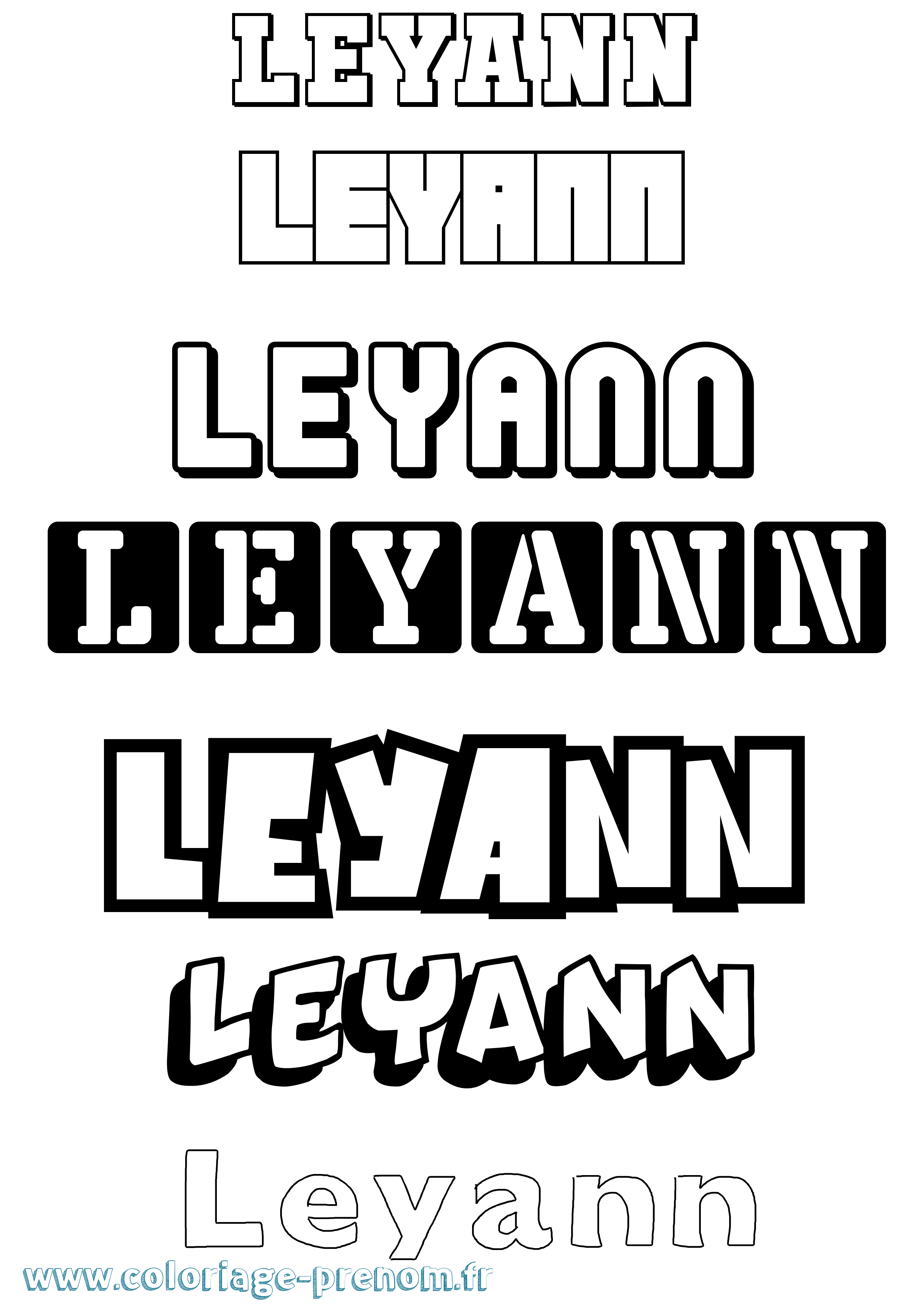 Coloriage Leyann Simple Coloriage prénom Leyann Simple