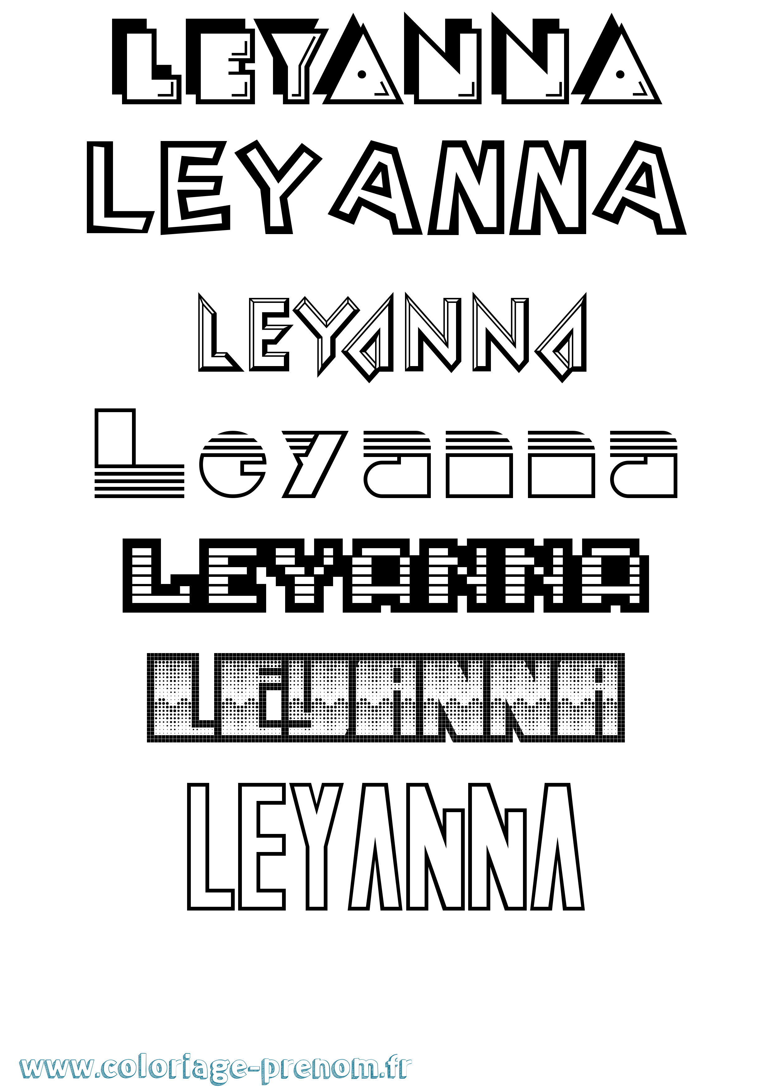 Coloriage Leyanna Jeux Vidéos Coloriage prénom Leyanna Jeux Vidéos