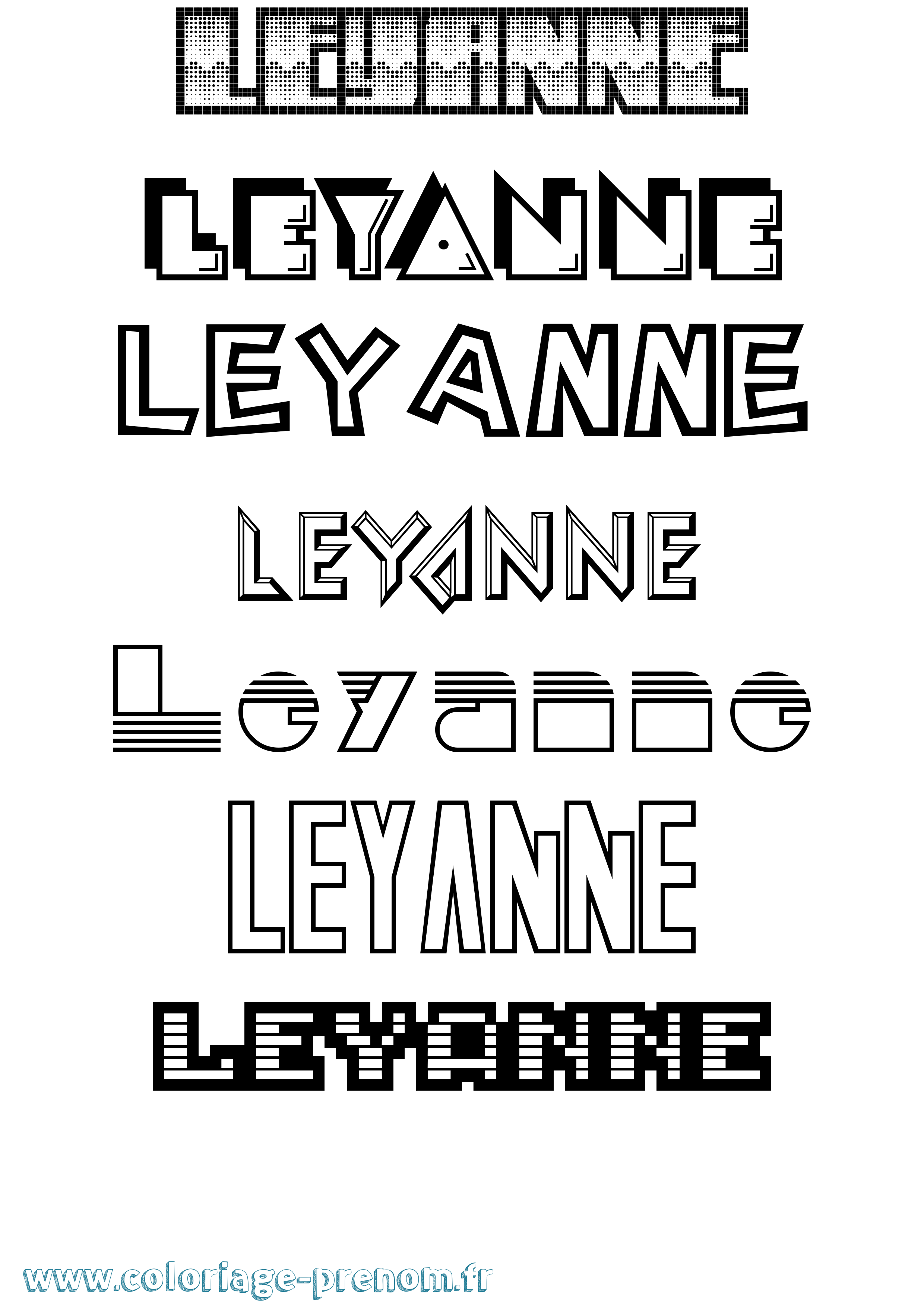 Coloriage Leyanne Jeux Vidéos Coloriage prénom Leyanne Jeux Vidéos