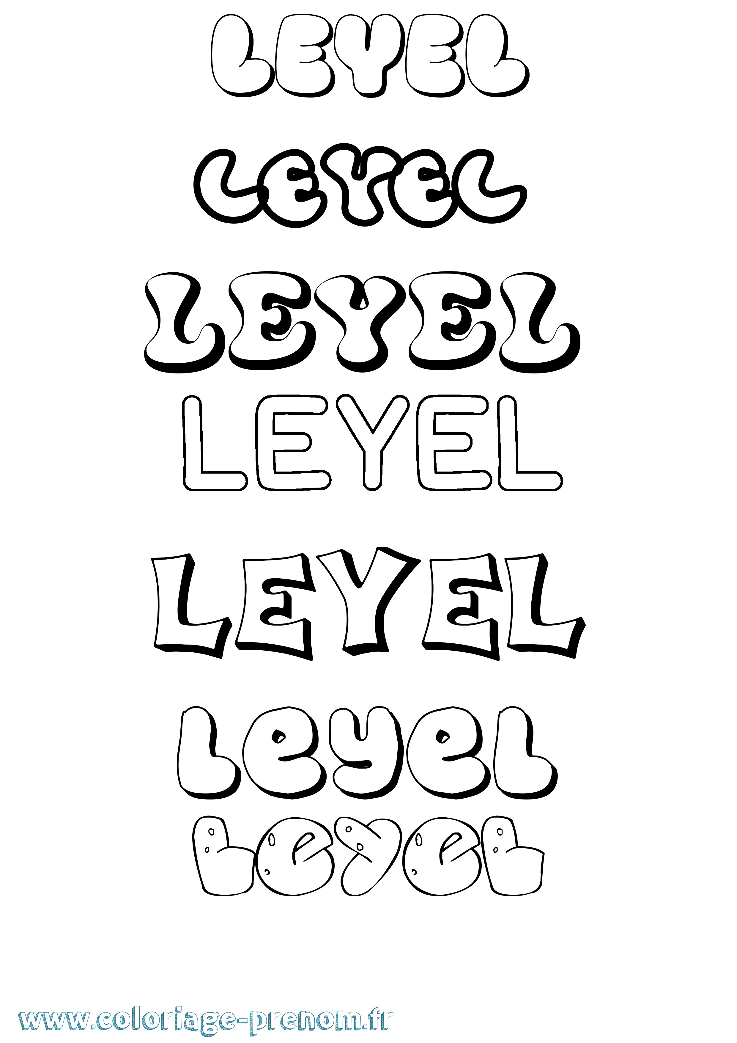 Coloriage Leyel Bubble Coloriage prénom Leyel Bubble