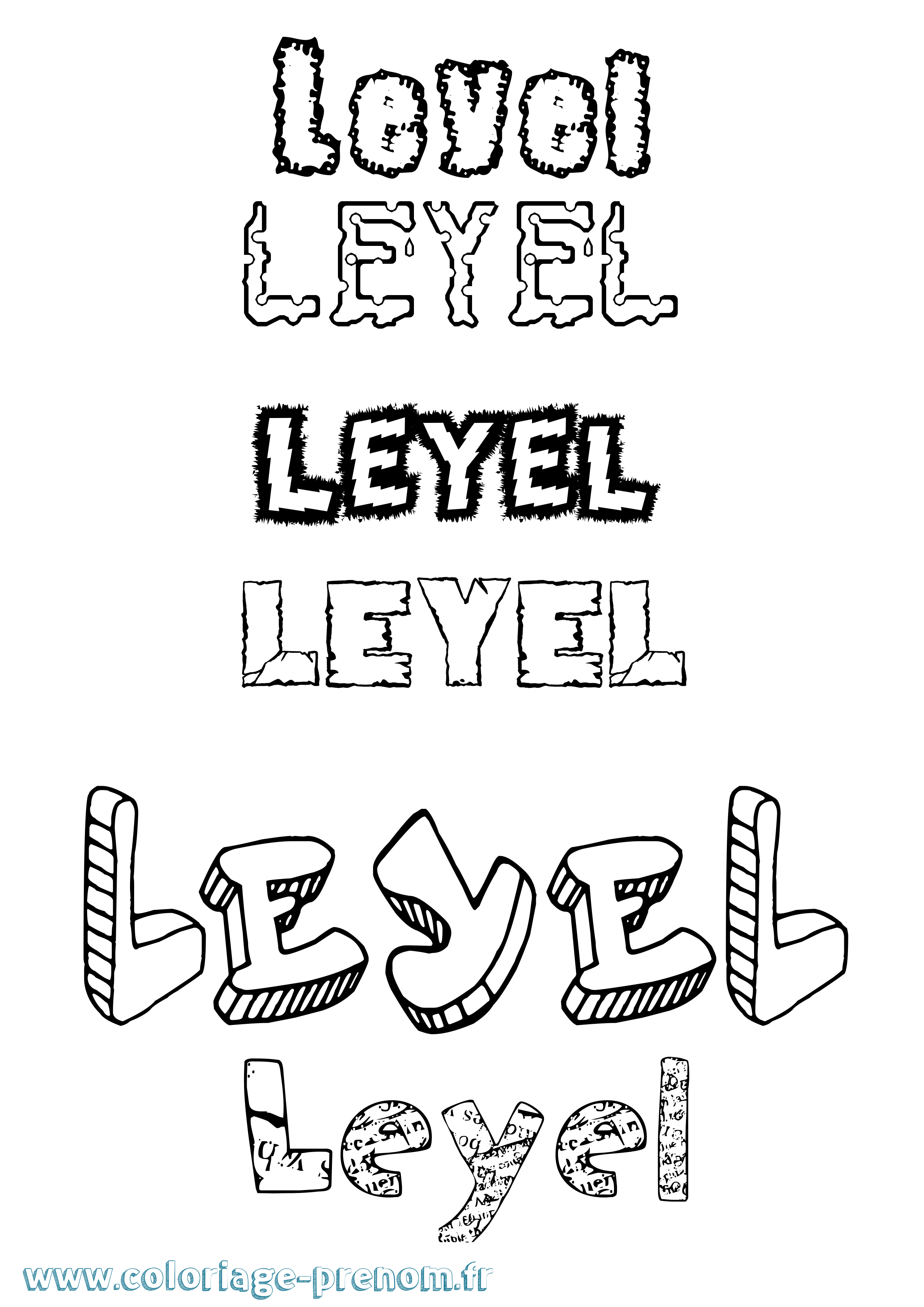 Coloriage Leyel Destructuré Coloriage prénom Leyel Destructuré