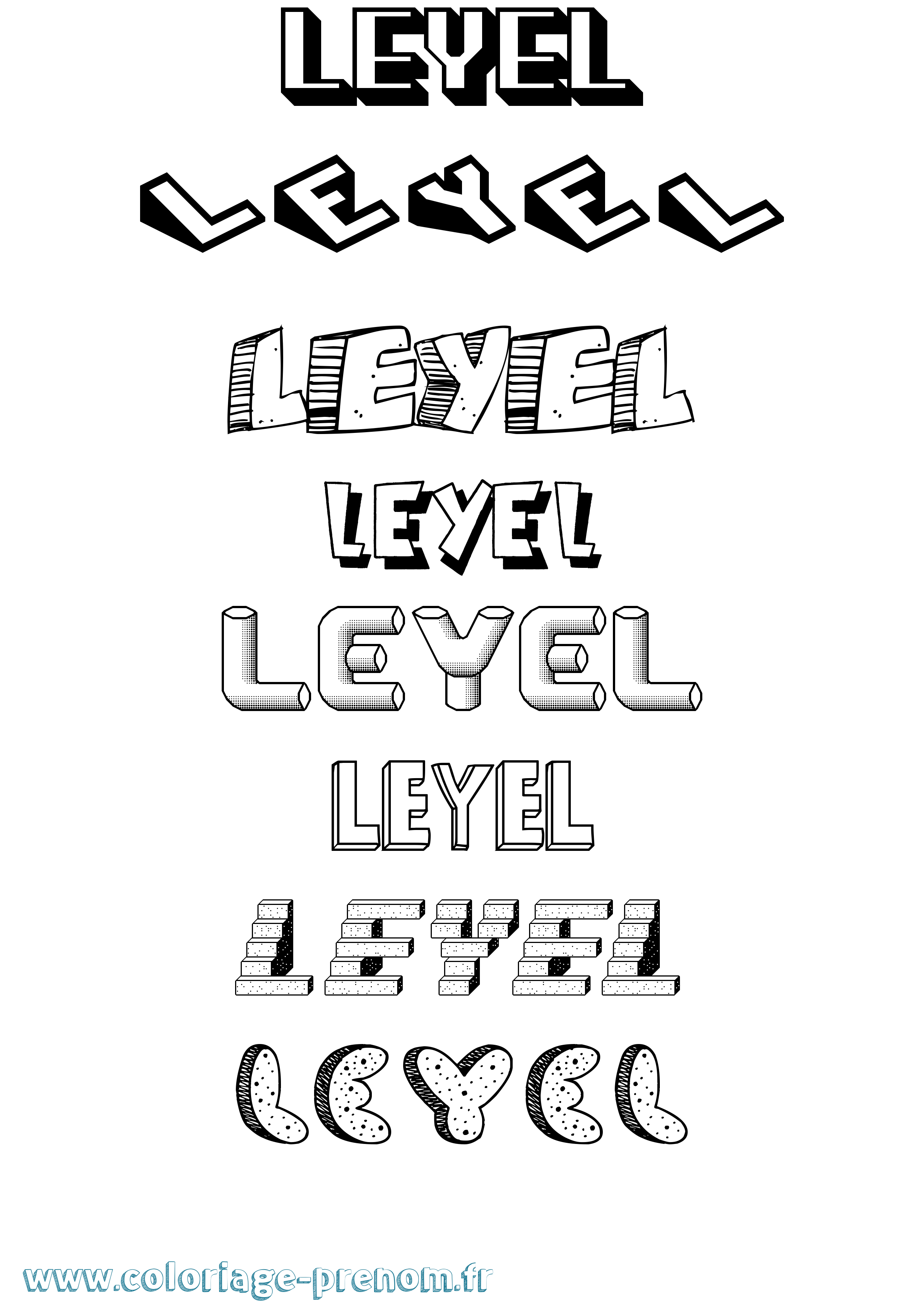 Coloriage Leyel Effet 3D Coloriage prénom Leyel Effet 3D
