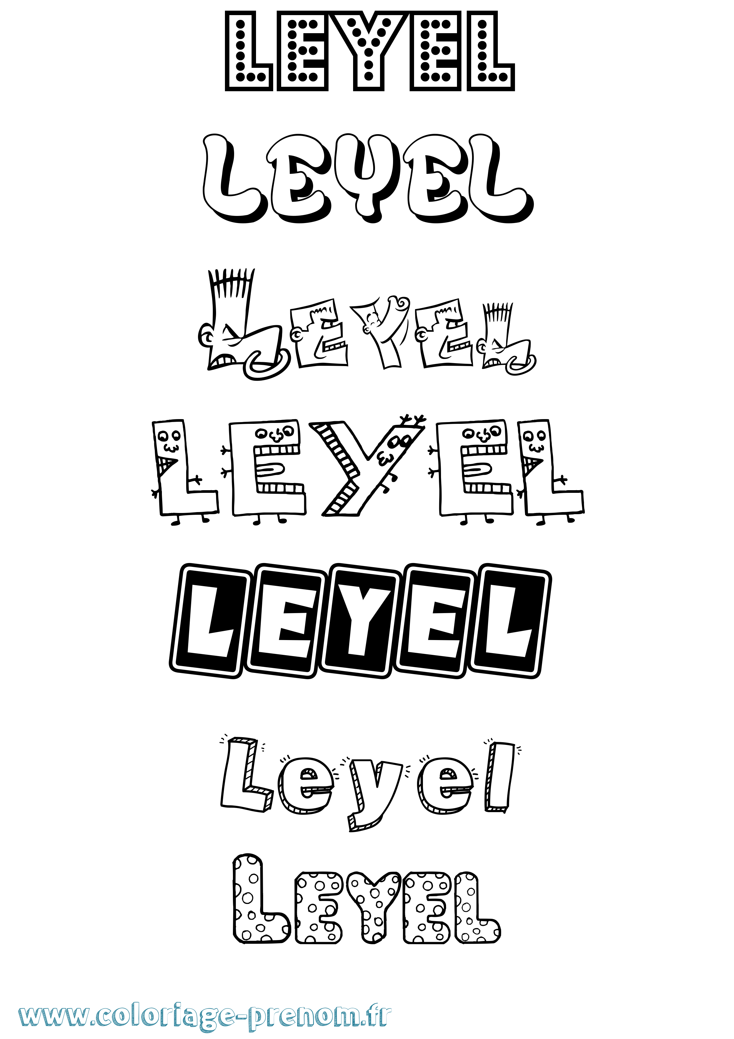 Coloriage Leyel Fun Coloriage prénom Leyel Fun