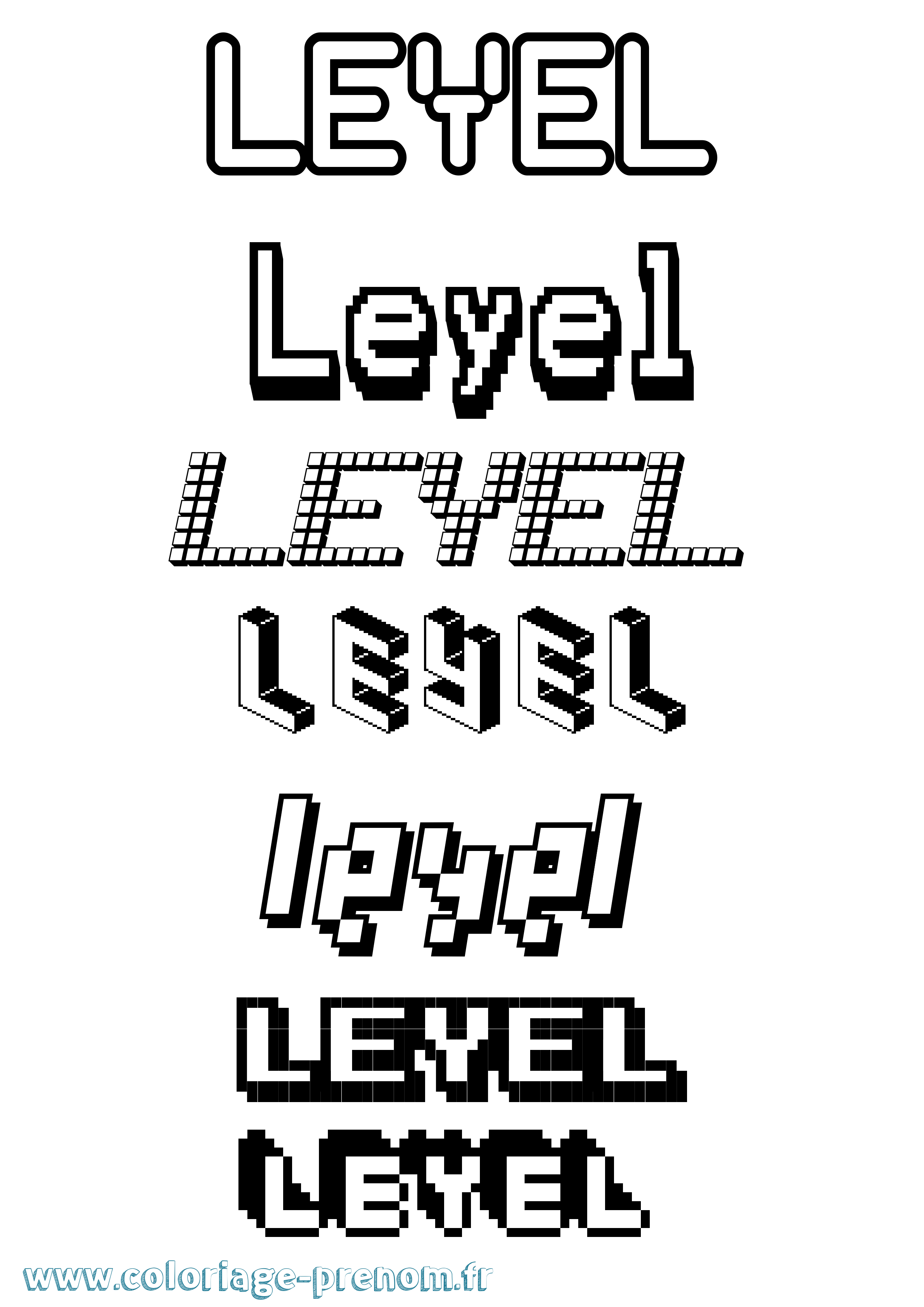 Coloriage Leyel Pixel Coloriage prénom Leyel Pixel