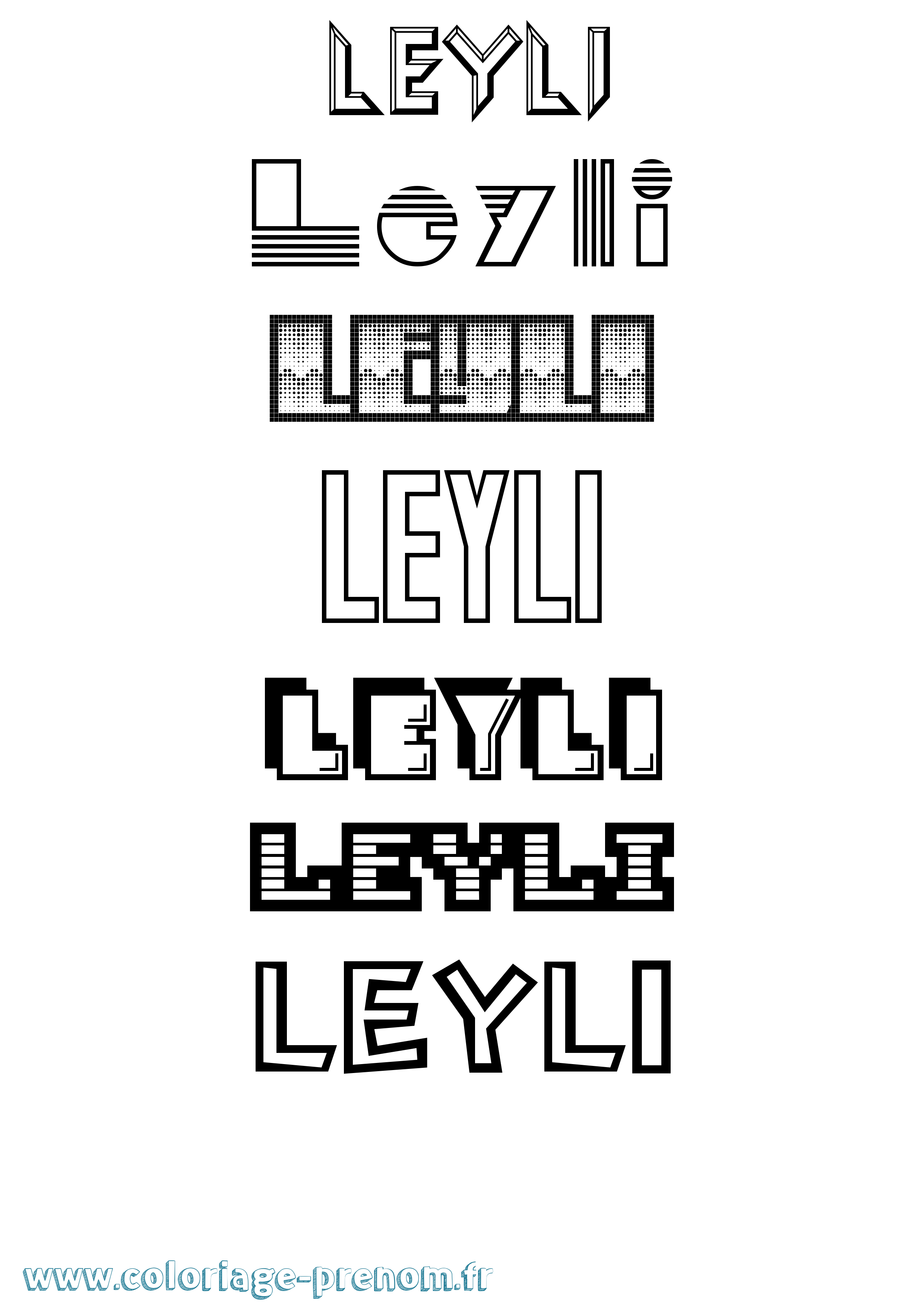 Coloriage Leyli Jeux Vidéos Coloriage prénom Leyli Jeux Vidéos