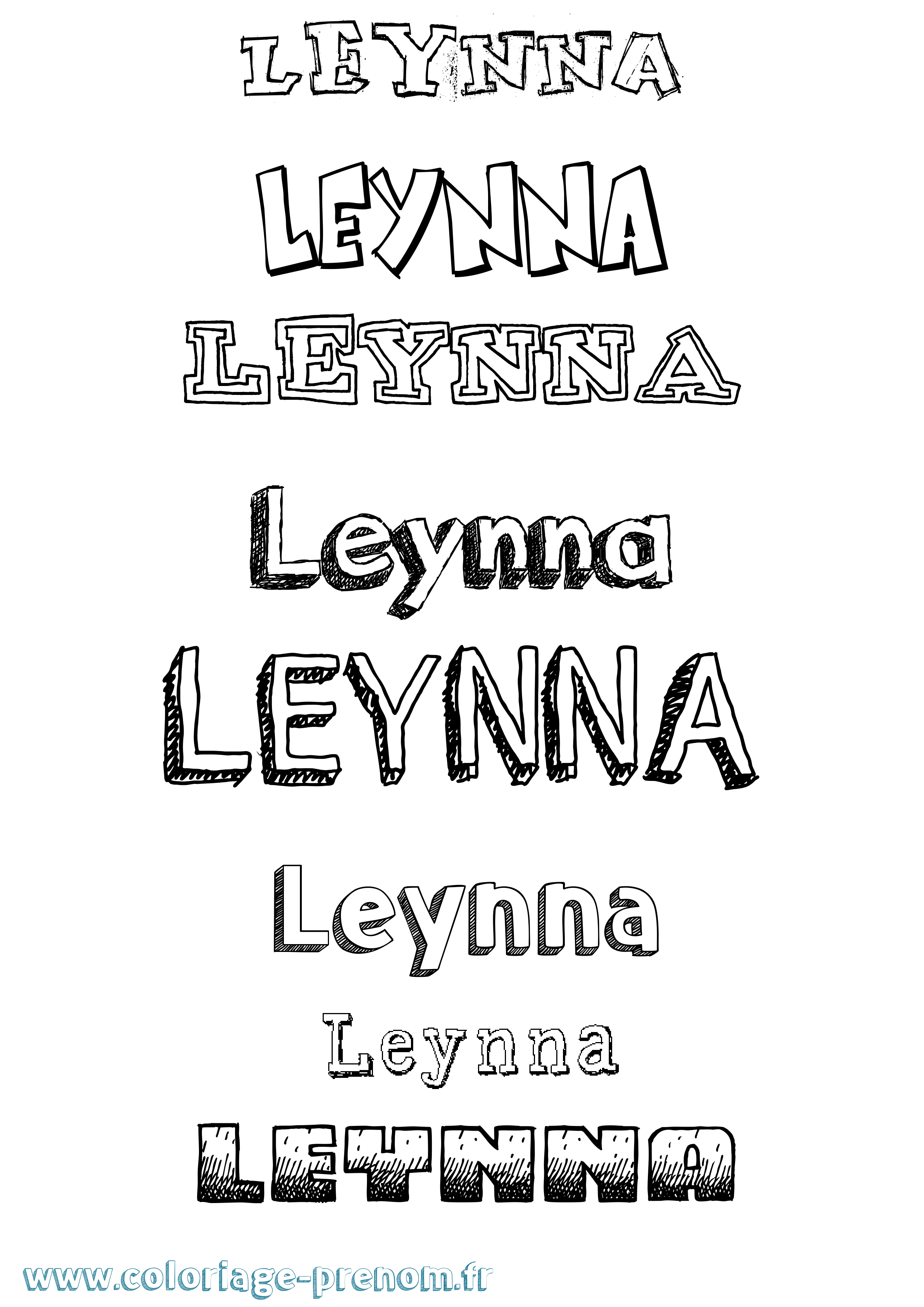Coloriage Leynna Dessiné Coloriage prénom Leynna Dessiné