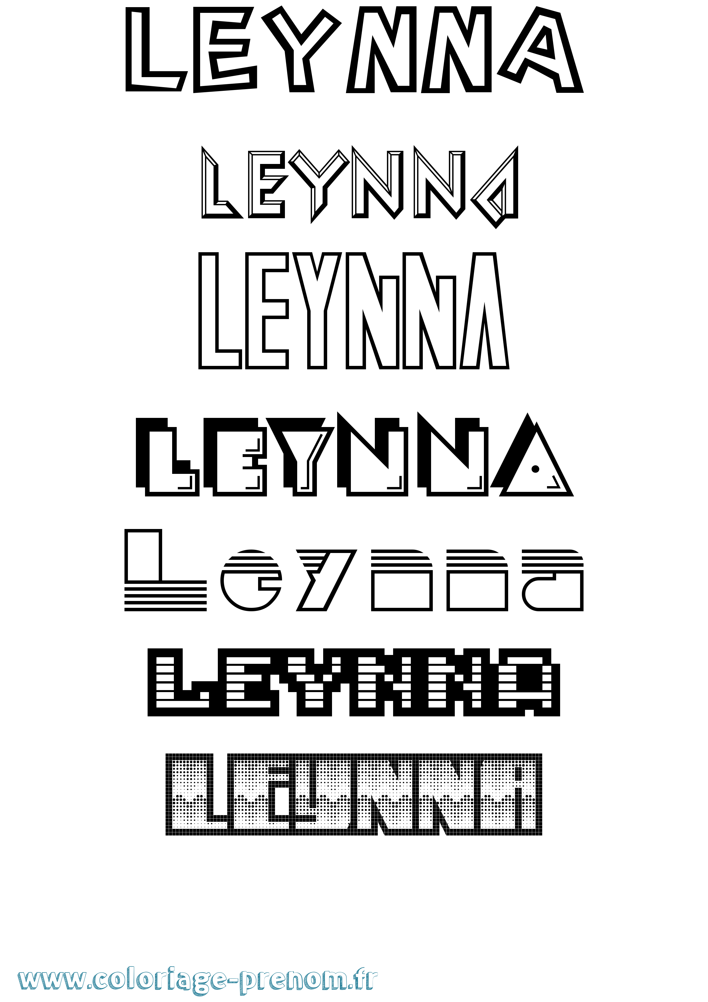 Coloriage Leynna Jeux Vidéos Coloriage prénom Leynna Jeux Vidéos