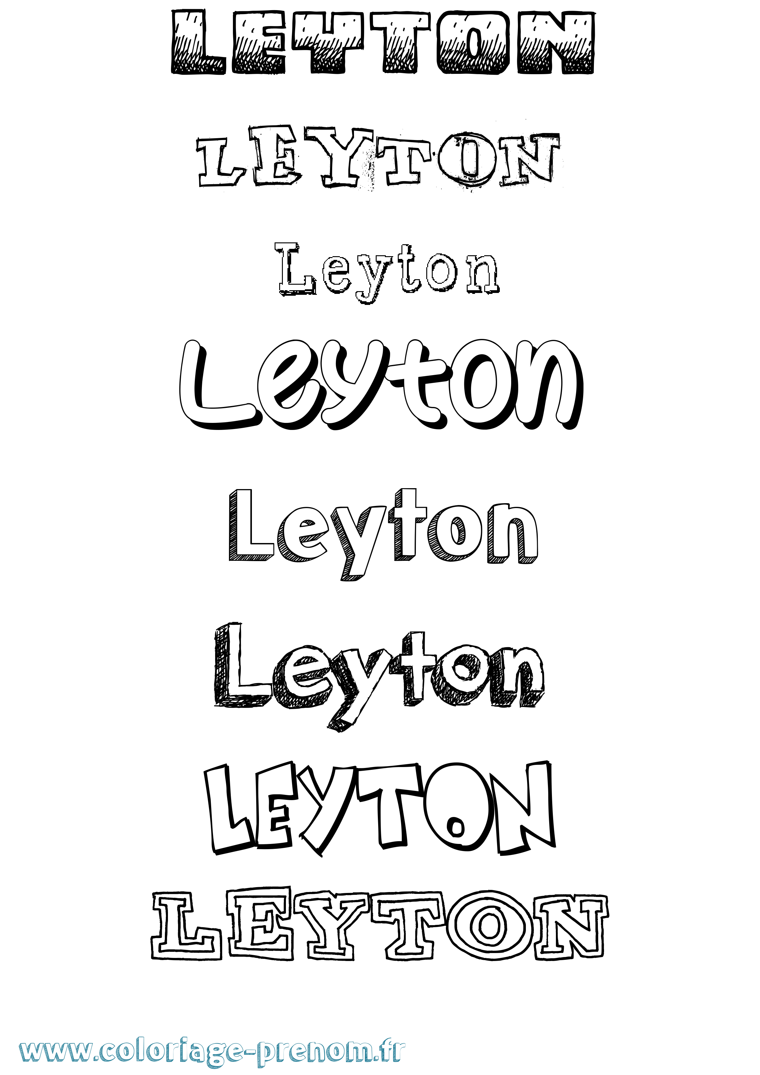 Coloriage Leyton Dessiné Coloriage prénom Leyton Dessiné