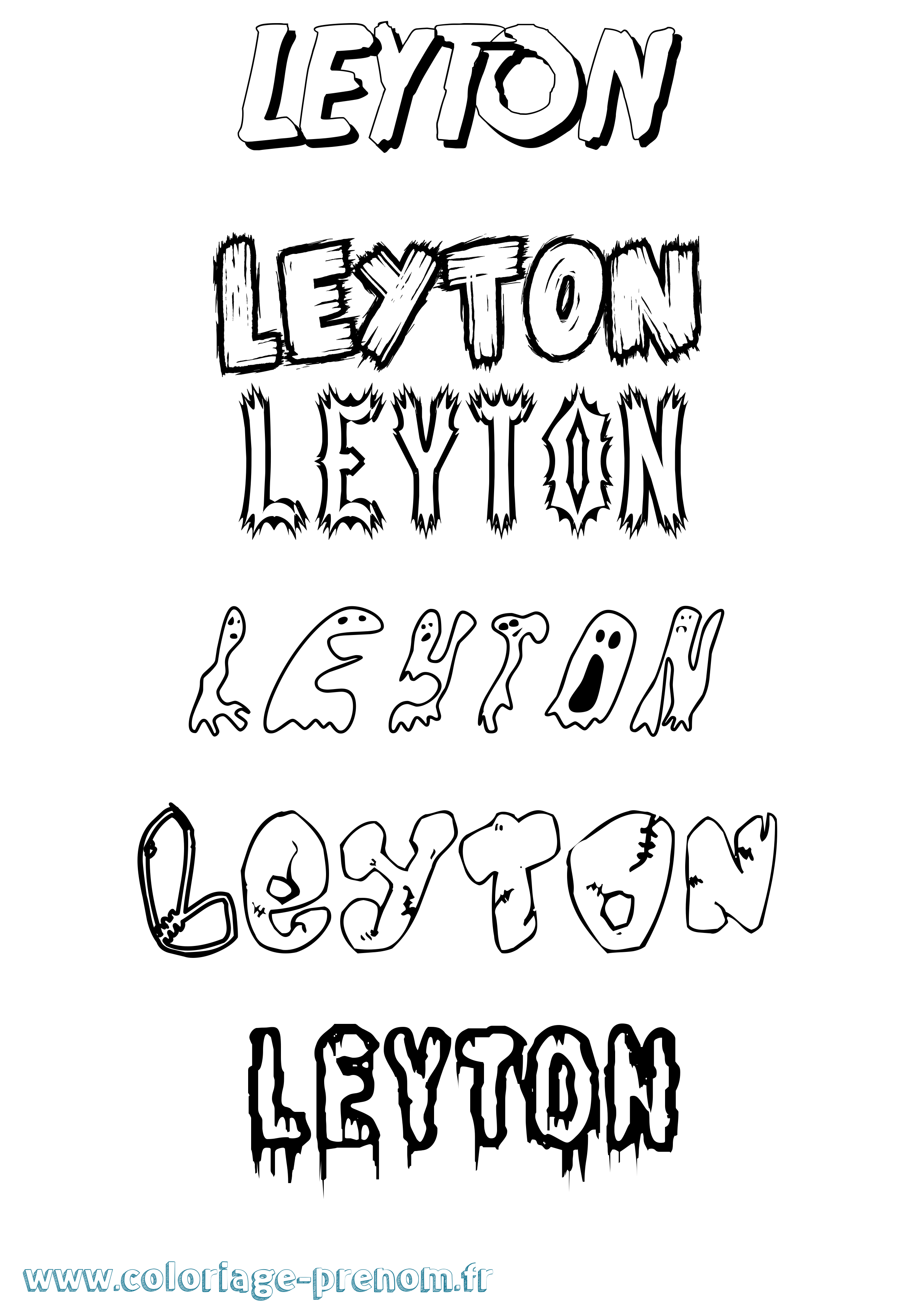 Coloriage Leyton Frisson Coloriage prénom Leyton Frisson