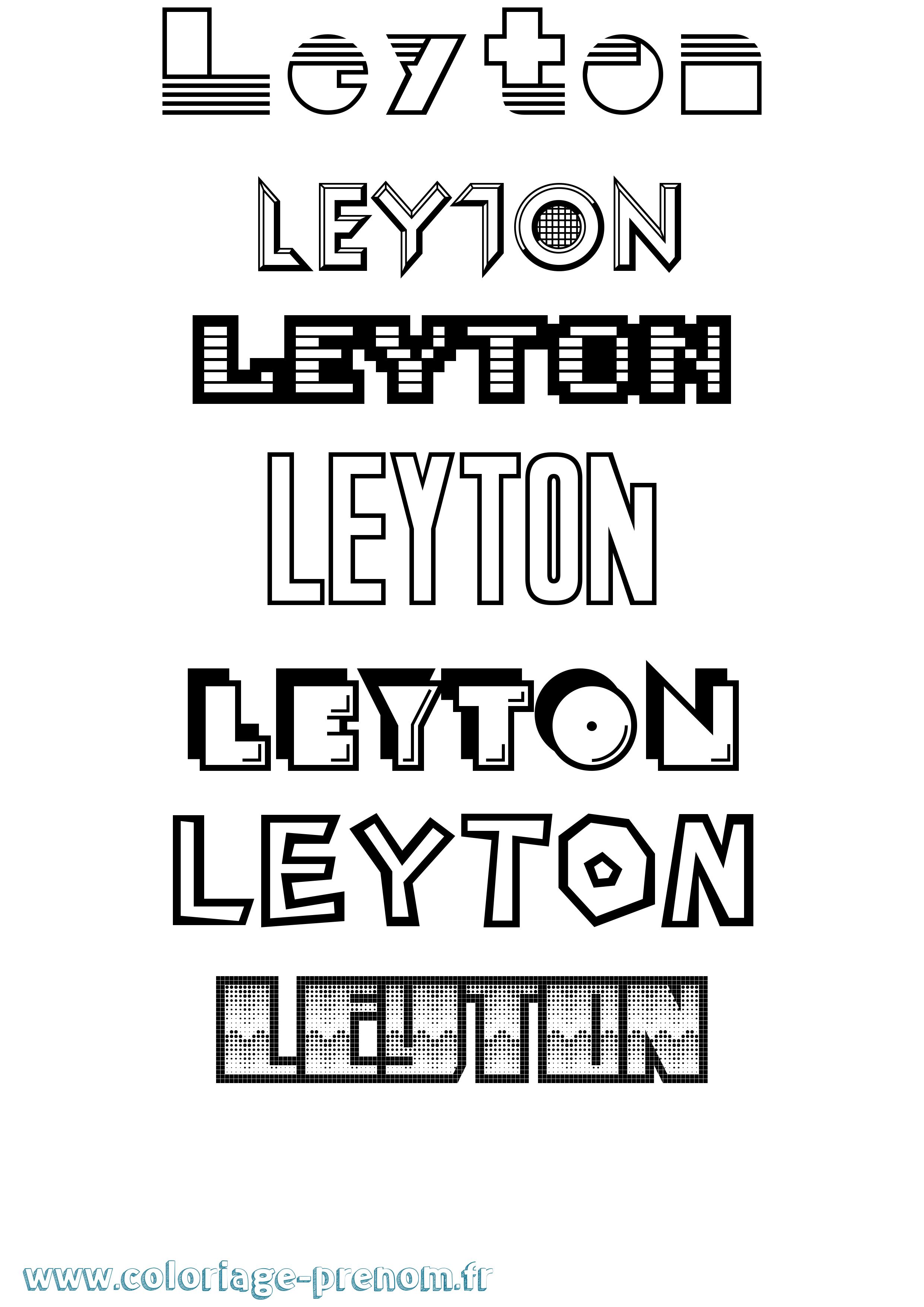 Coloriage Leyton Jeux Vidéos Coloriage prénom Leyton Jeux Vidéos