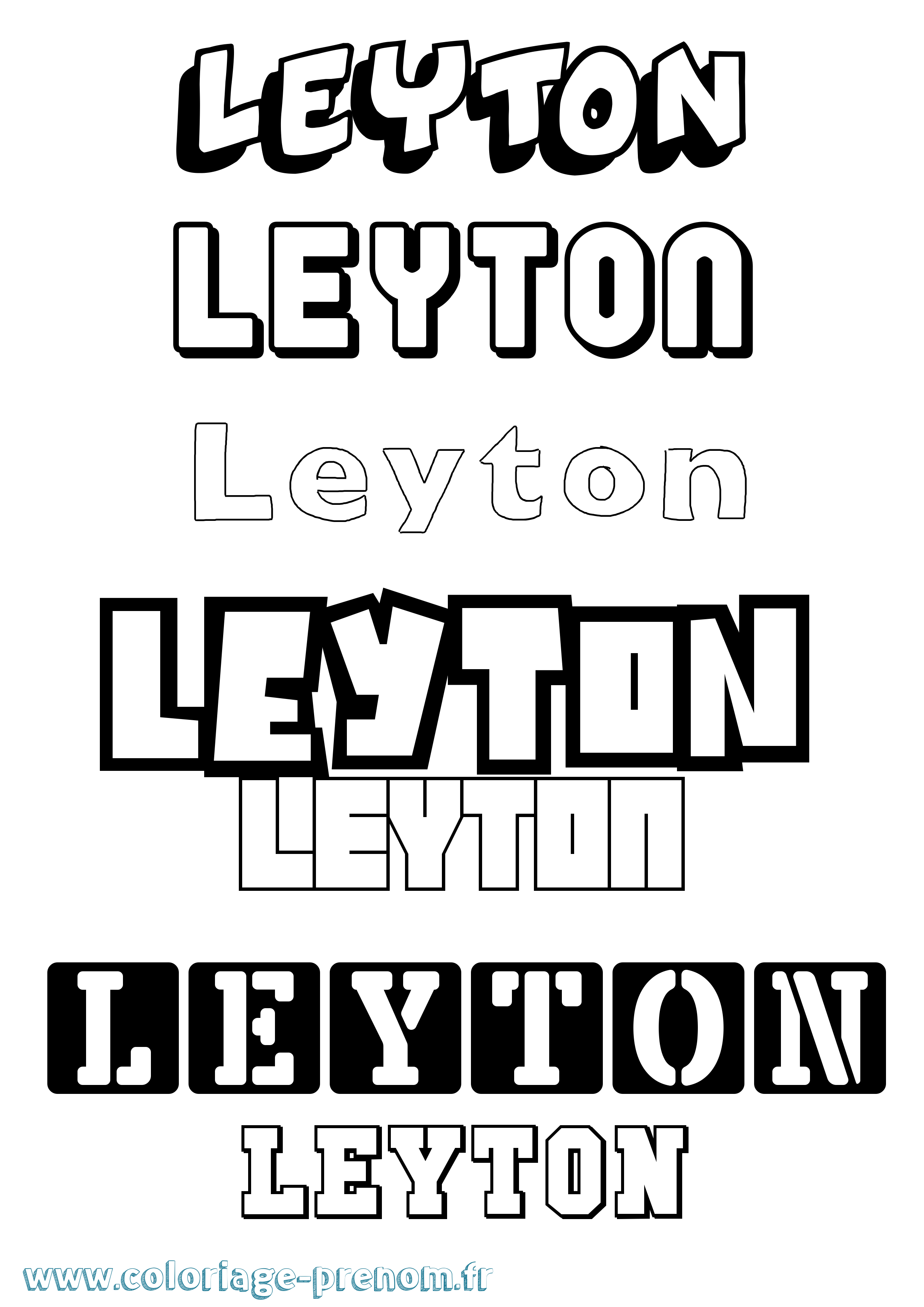 Coloriage Leyton Simple Coloriage prénom Leyton Simple