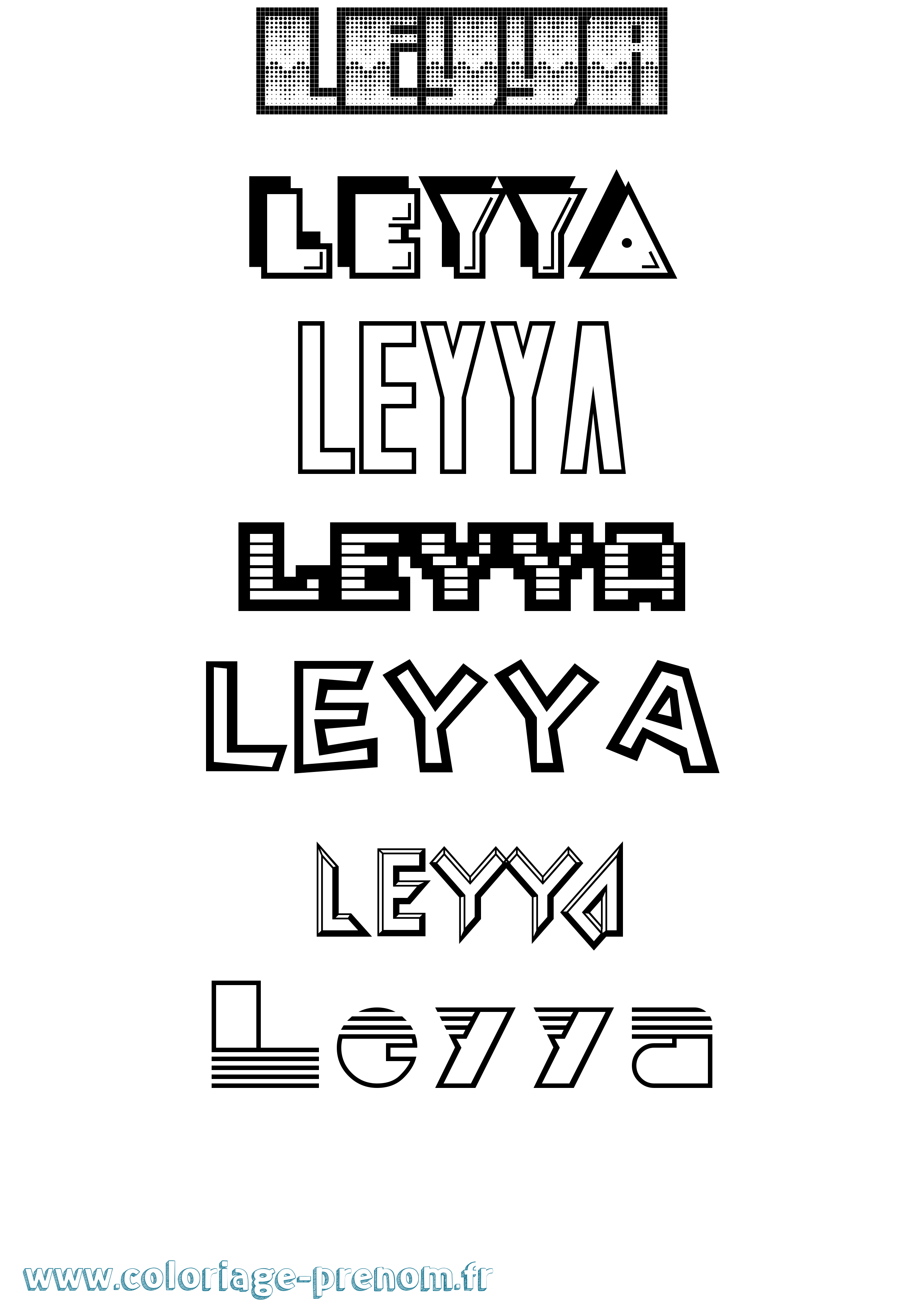 Coloriage Leyya Jeux Vidéos Coloriage prénom Leyya Jeux Vidéos