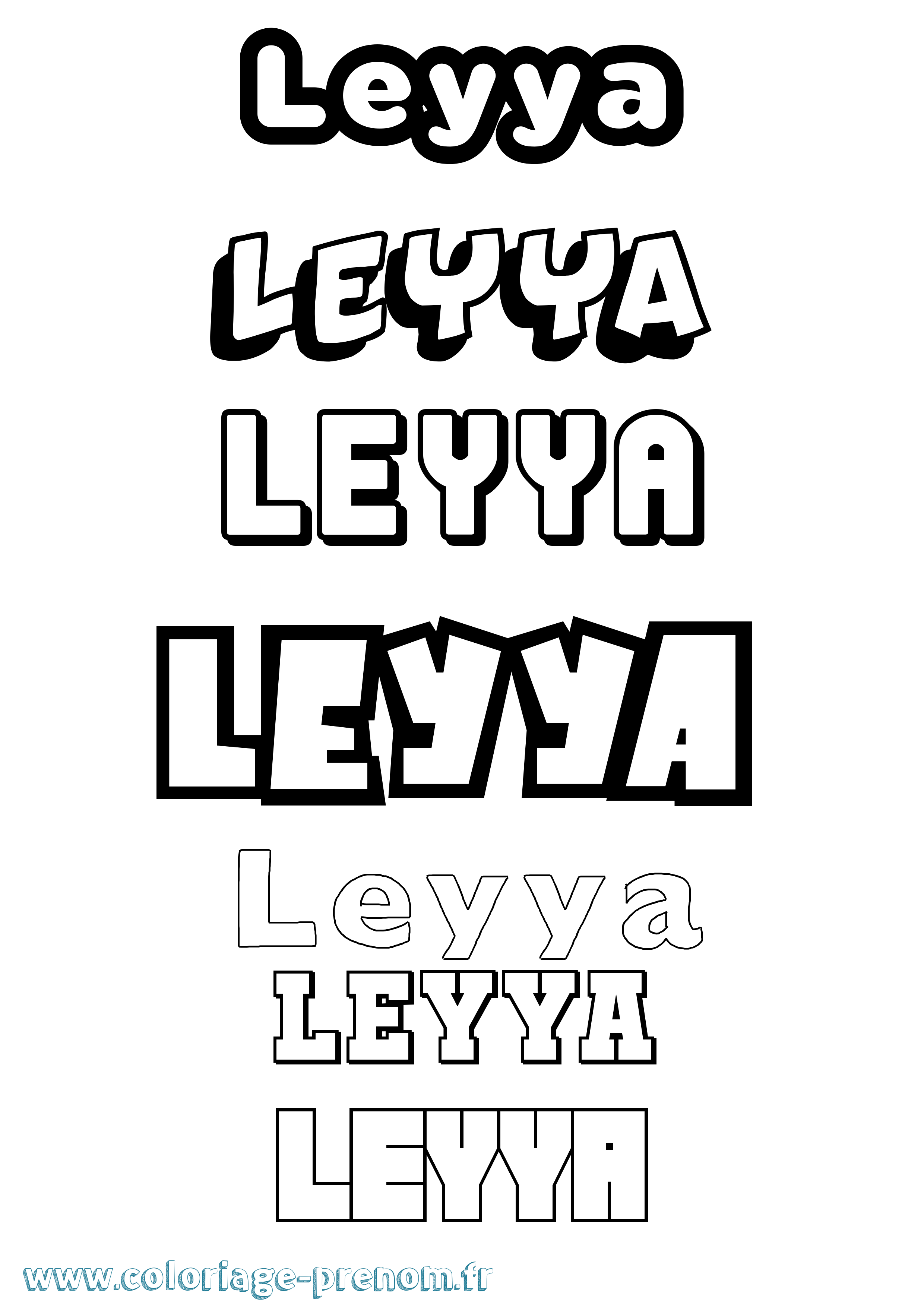 Coloriage Leyya Simple Coloriage prénom Leyya Simple