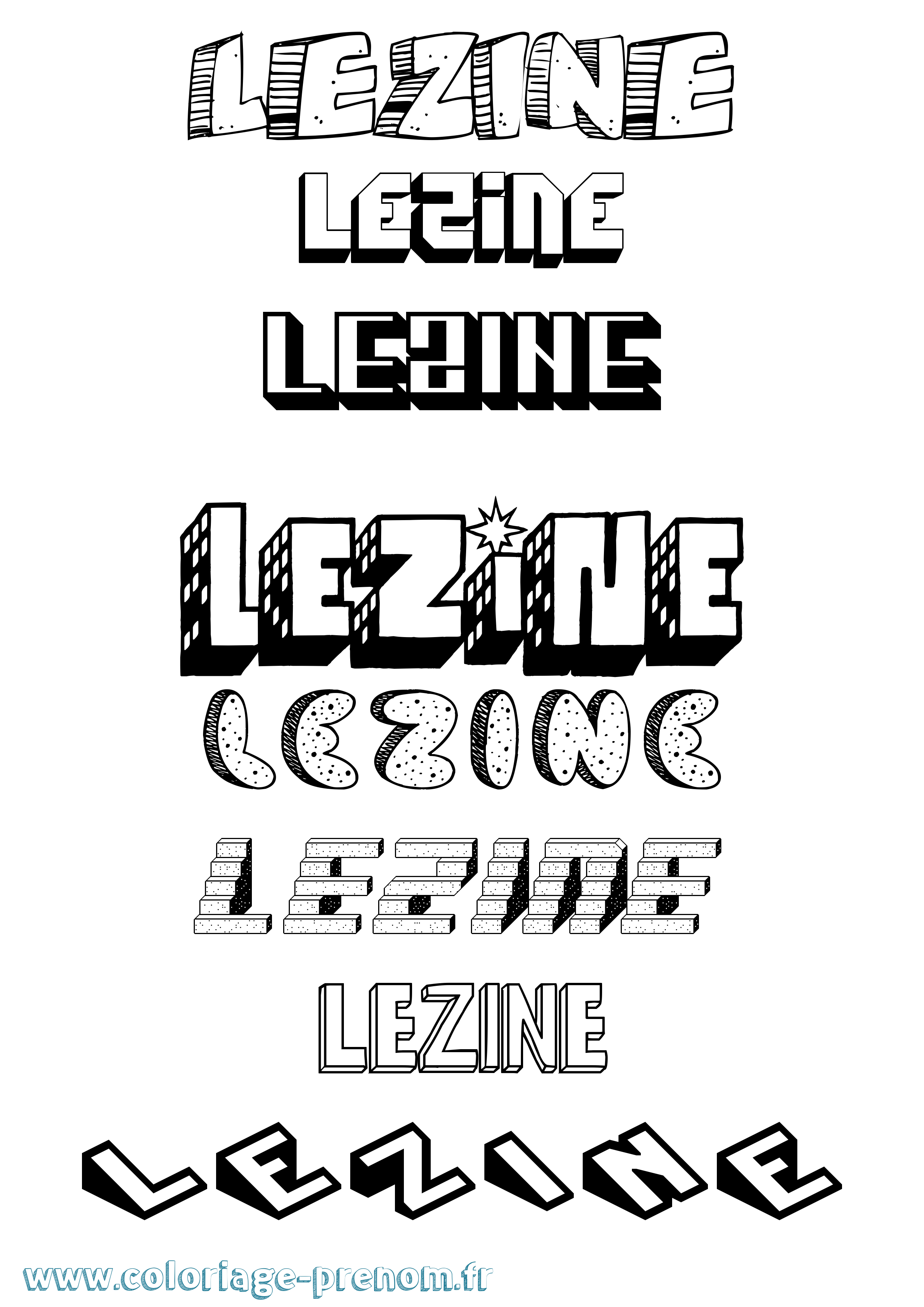 Coloriage Lezine Effet 3D Coloriage prénom Lezine Effet 3D