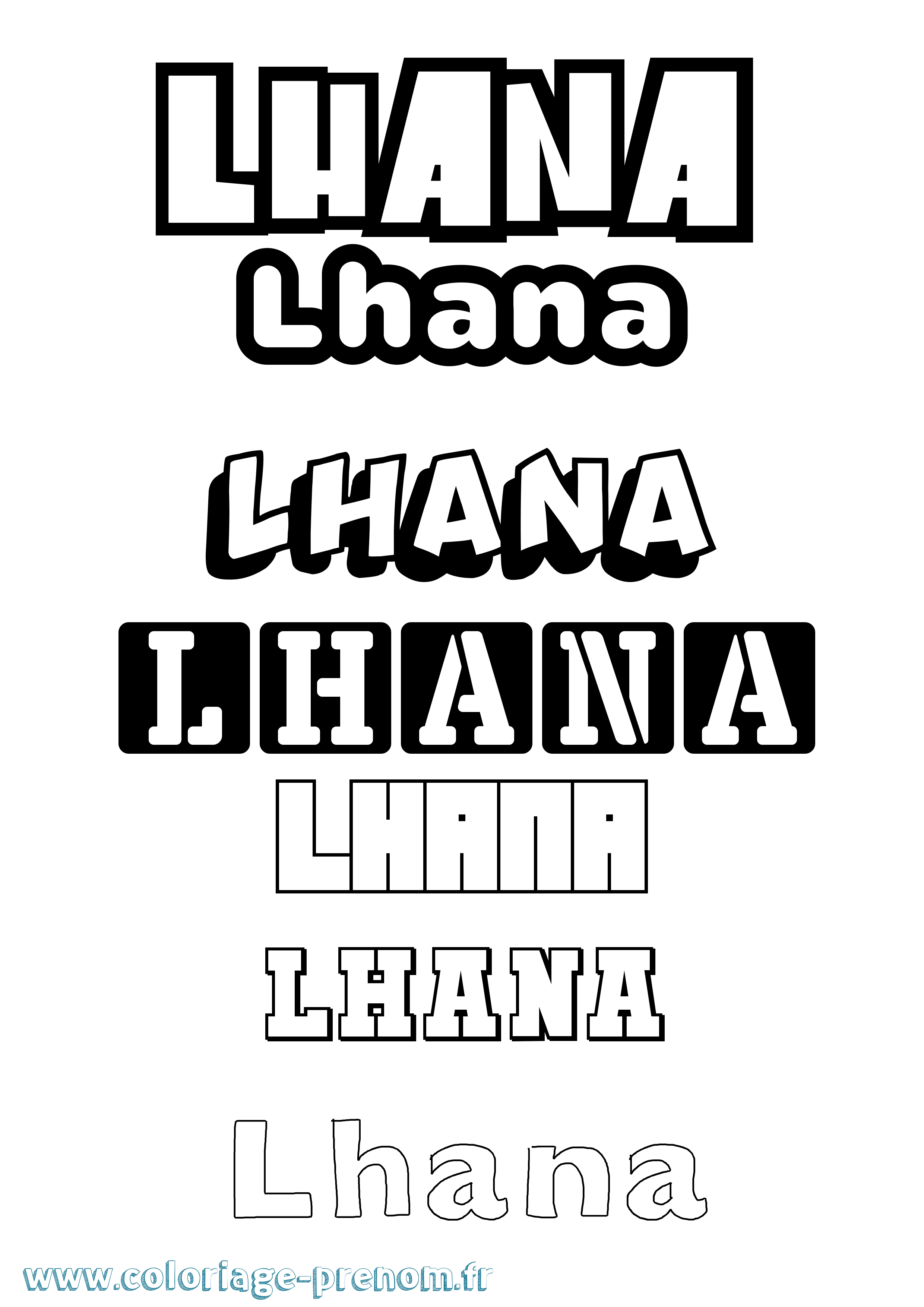 Coloriage Lhana Simple Coloriage prénom Lhana Simple