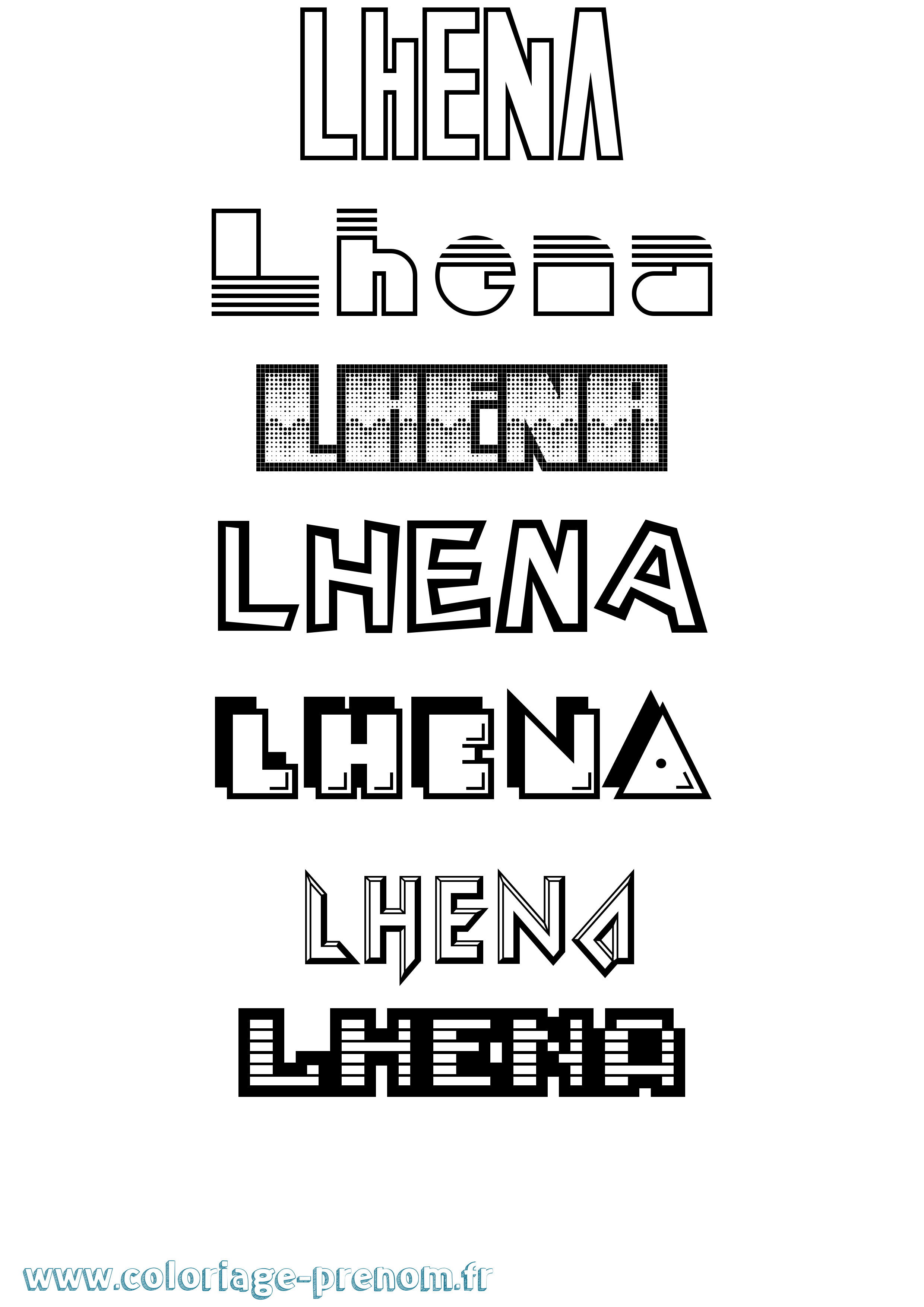 Coloriage Lhena Jeux Vidéos Coloriage prénom Lhena Jeux Vidéos