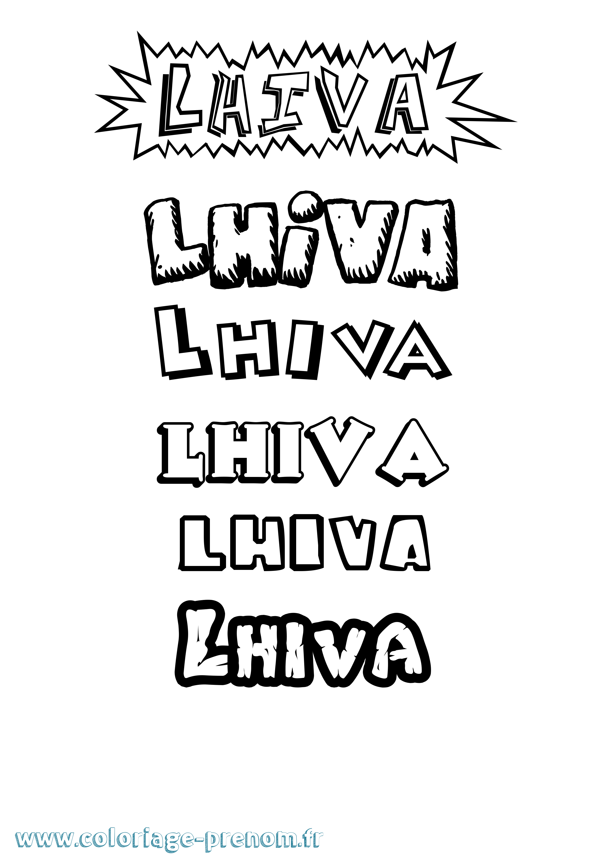 Coloriage Lhiva Dessin Animé Coloriage prénom Lhiva Dessin Animé