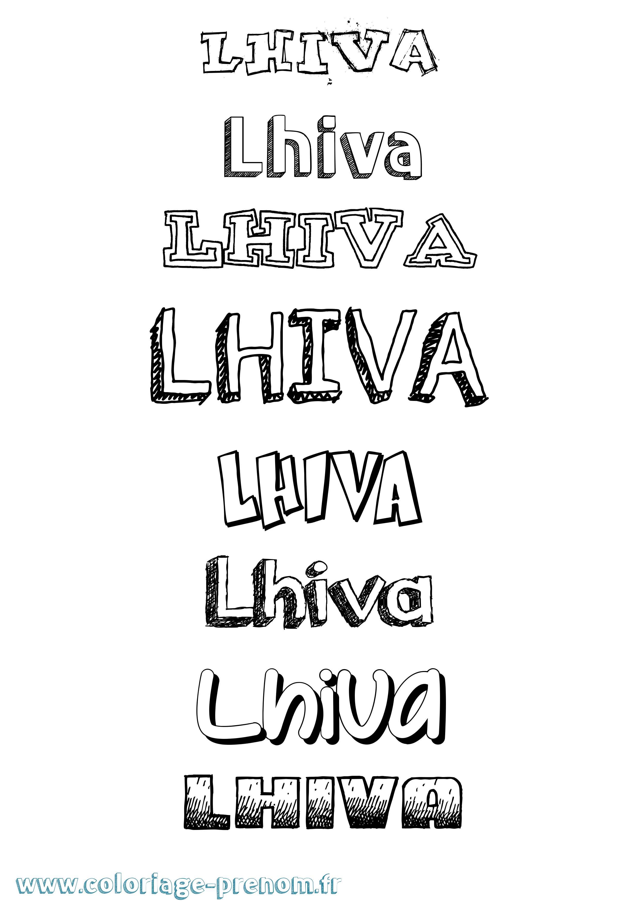 Coloriage Lhiva Dessiné Coloriage prénom Lhiva Dessiné