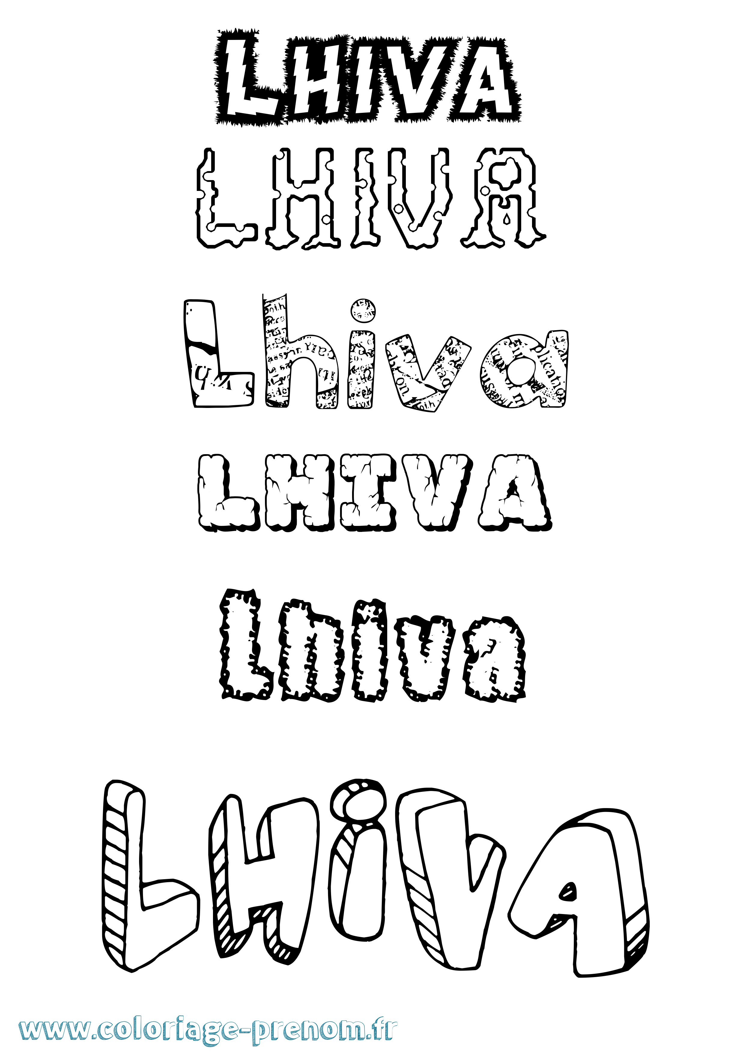 Coloriage Lhiva Destructuré Coloriage prénom Lhiva Destructuré