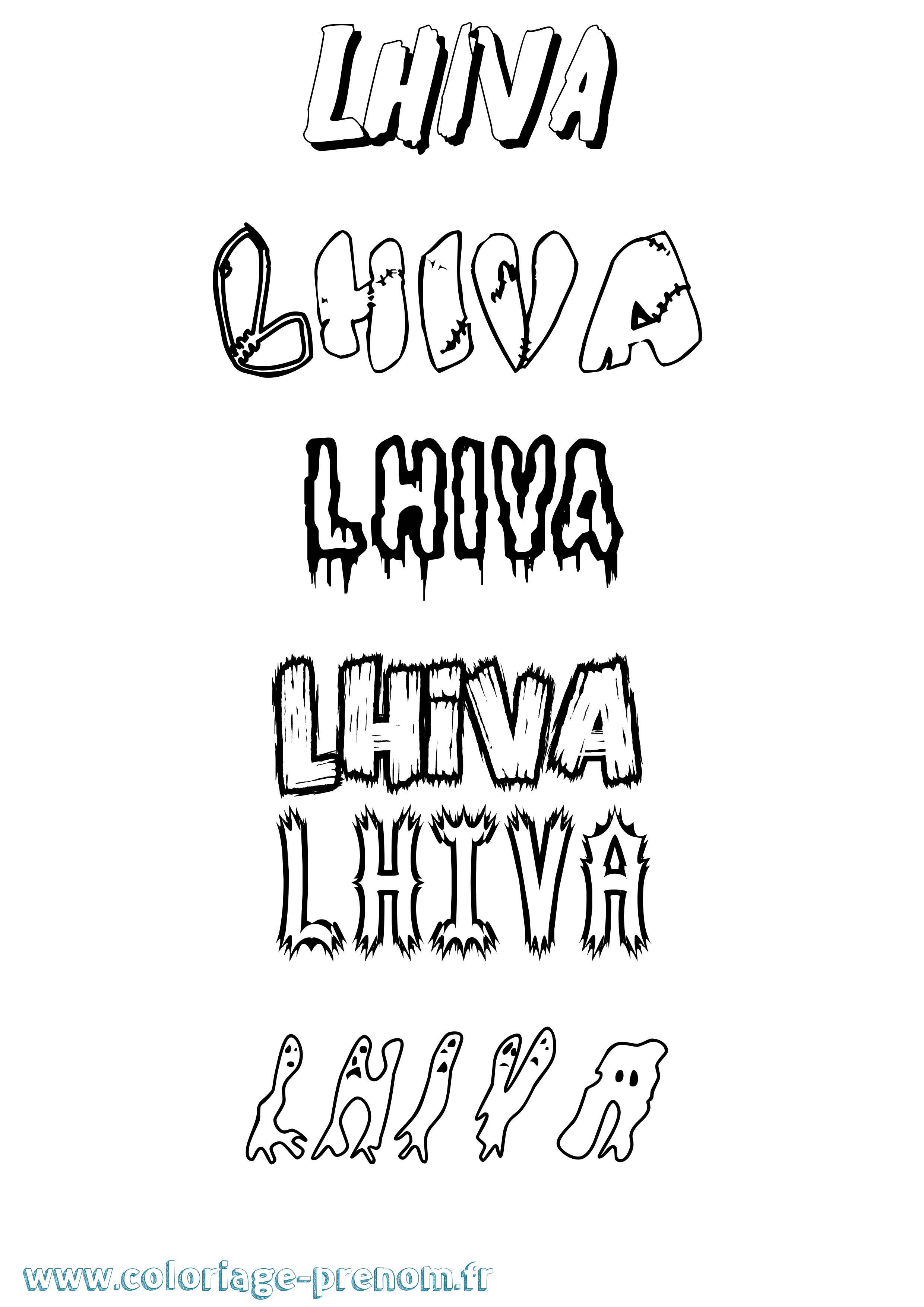 Coloriage Lhiva Frisson Coloriage prénom Lhiva Frisson