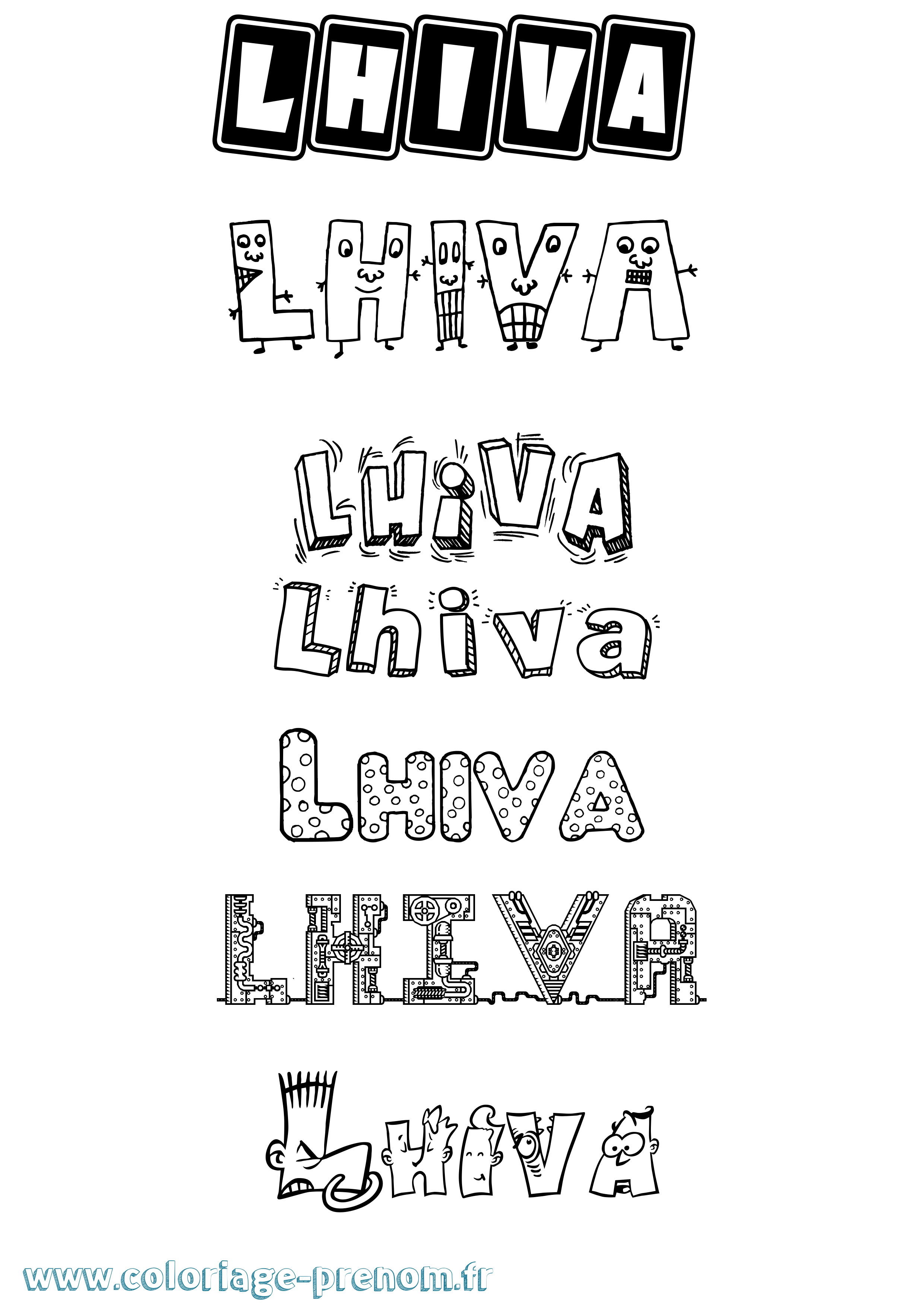 Coloriage Lhiva Fun Coloriage prénom Lhiva Fun