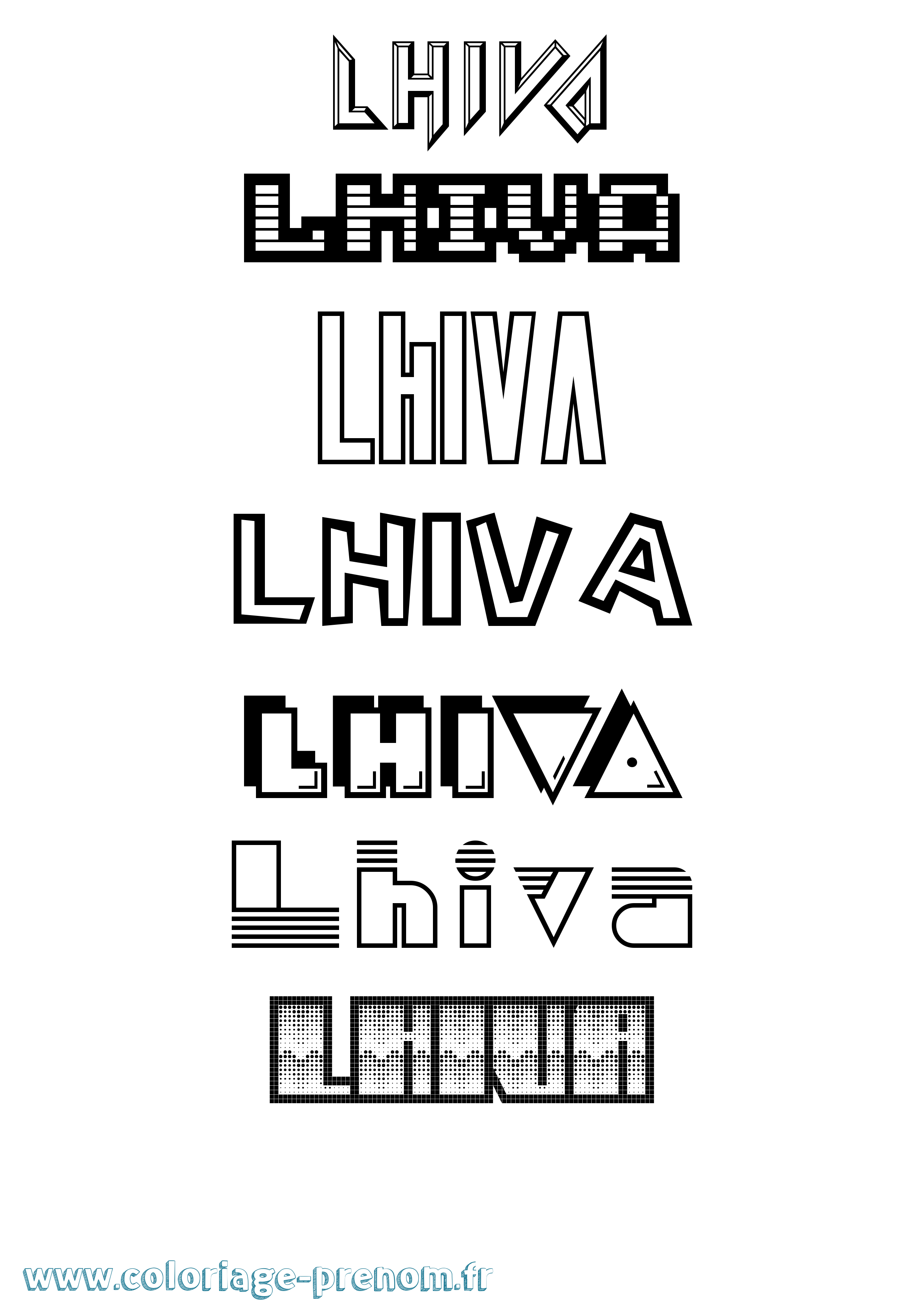 Coloriage Lhiva Jeux Vidéos Coloriage prénom Lhiva Jeux Vidéos