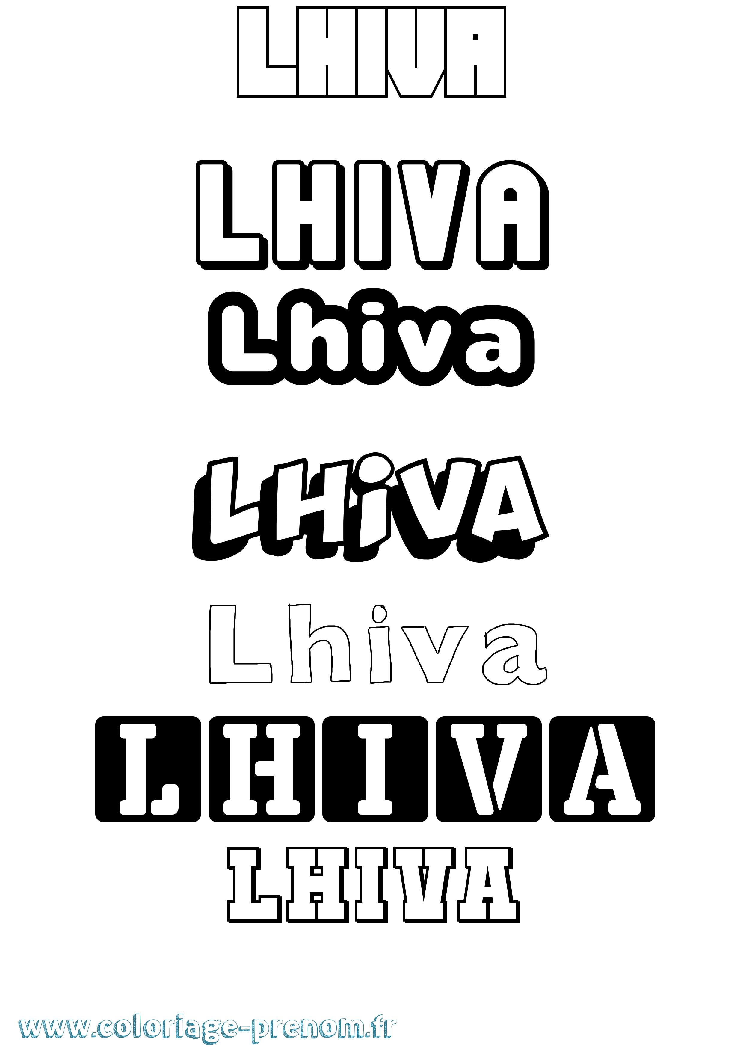 Coloriage Lhiva Simple Coloriage prénom Lhiva Simple