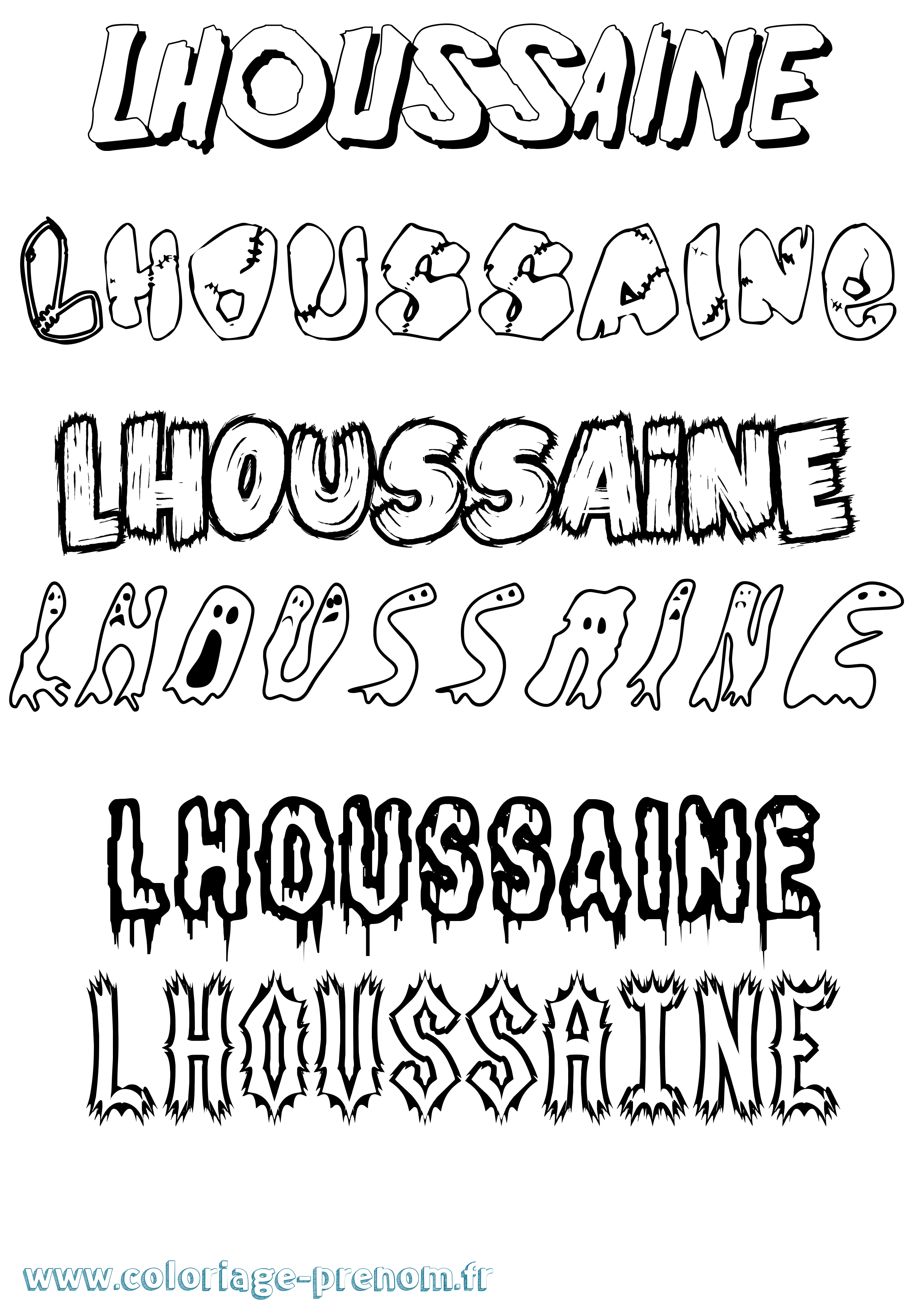 Coloriage Lhoussaine Frisson Coloriage prénom Lhoussaine Frisson