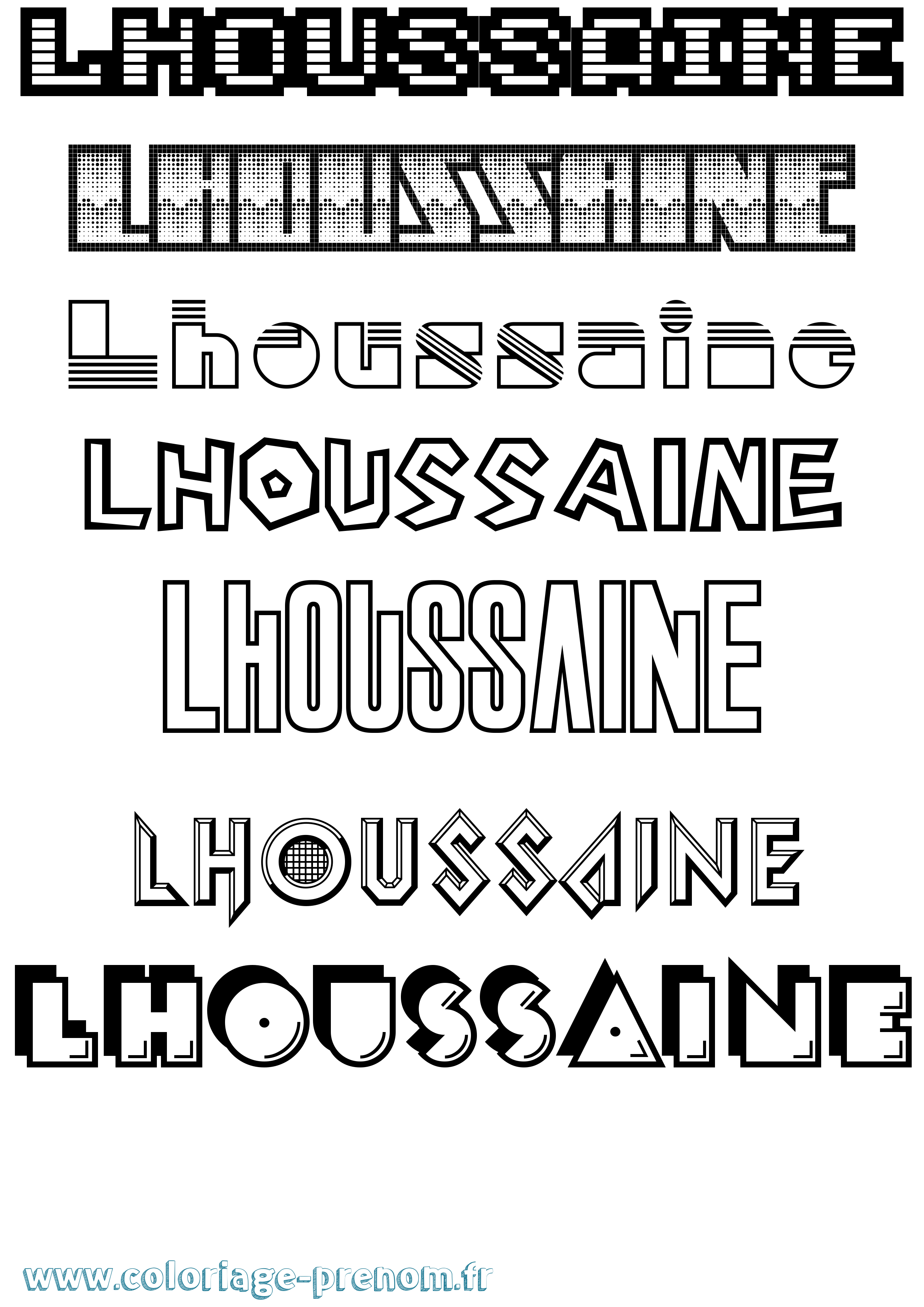 Coloriage Lhoussaine Jeux Vidéos Coloriage prénom Lhoussaine Jeux Vidéos