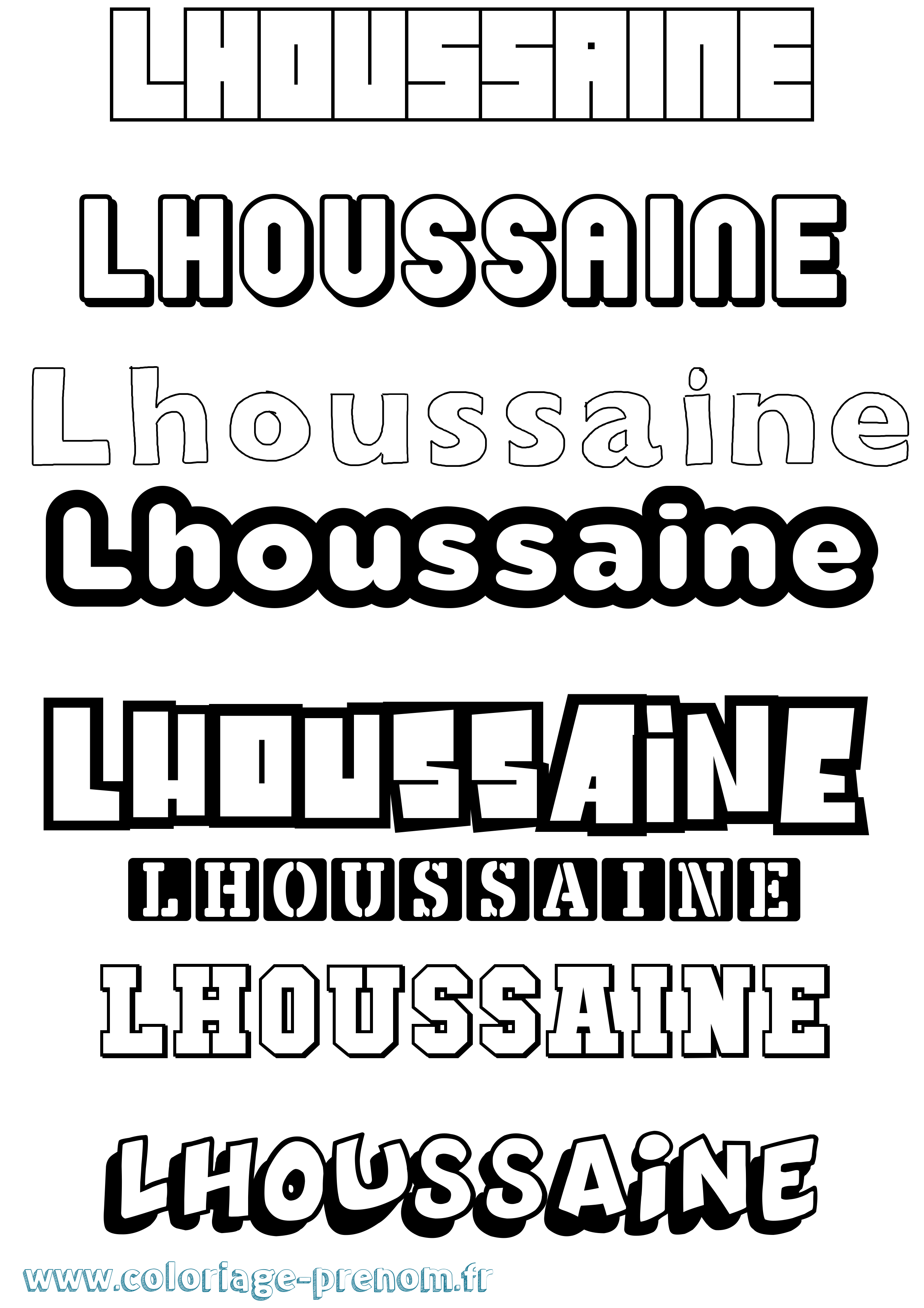 Coloriage Lhoussaine Simple Coloriage prénom Lhoussaine Simple