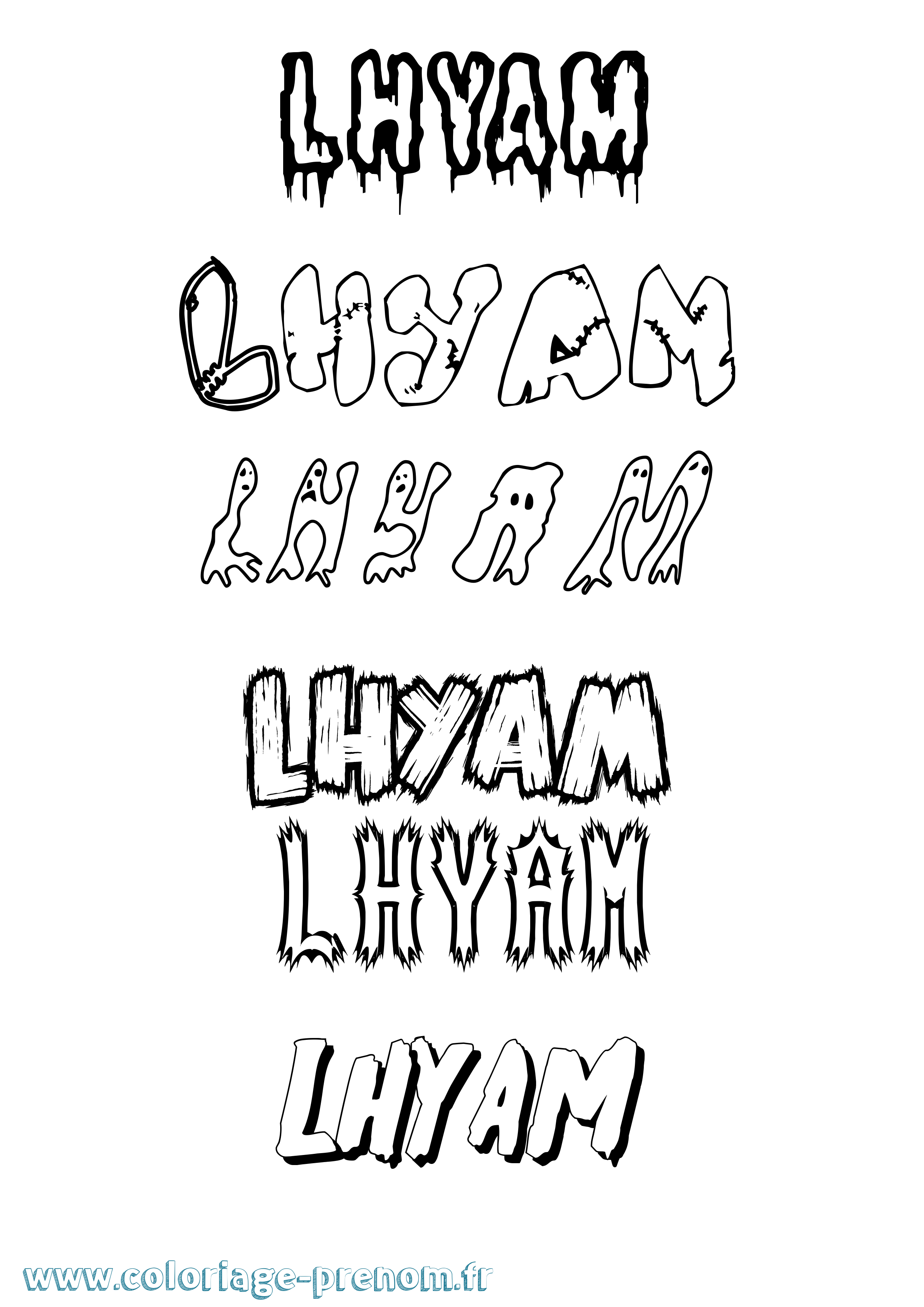Coloriage Lhyam Frisson Coloriage prénom Lhyam Frisson