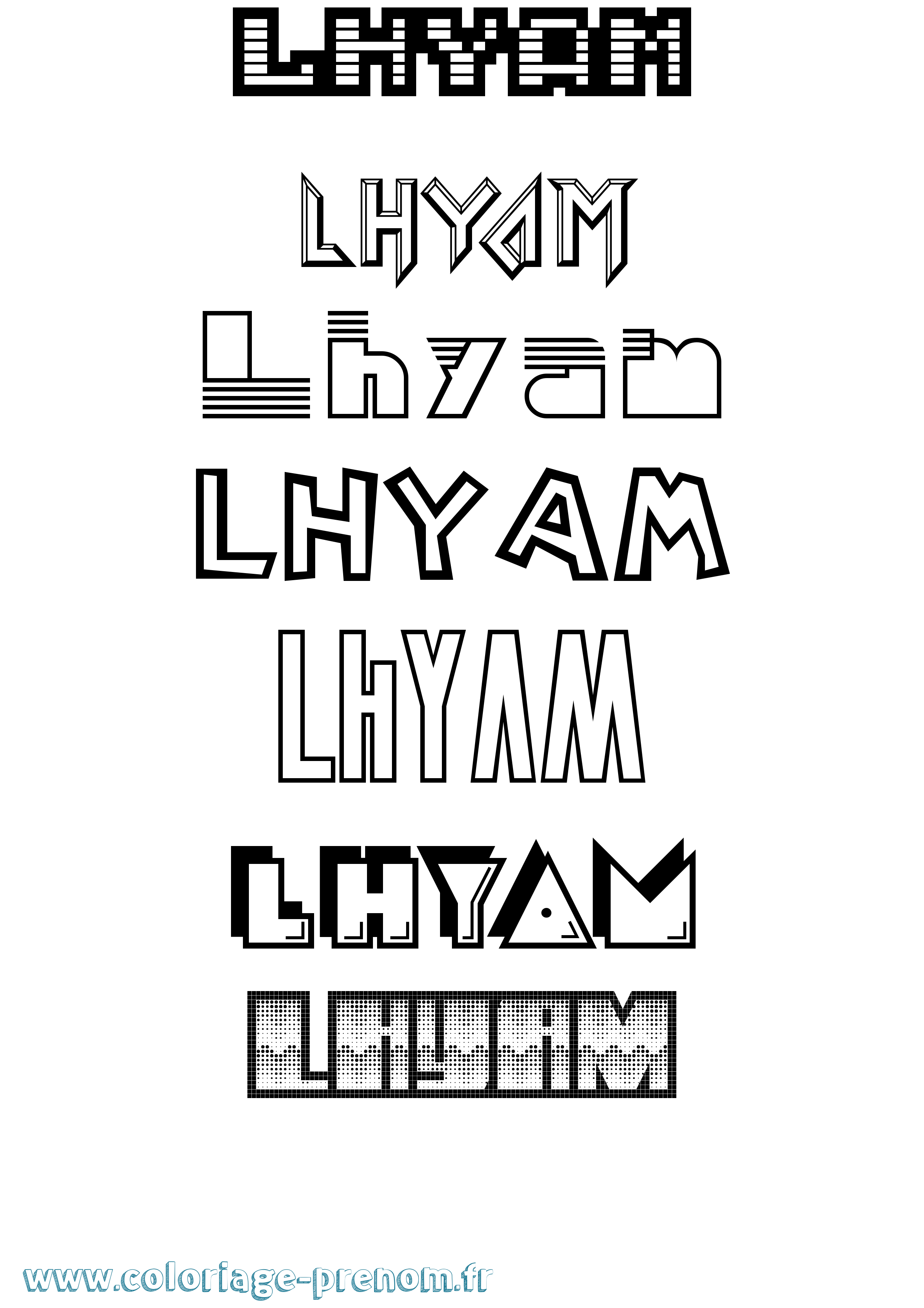 Coloriage Lhyam Jeux Vidéos Coloriage prénom Lhyam Jeux Vidéos