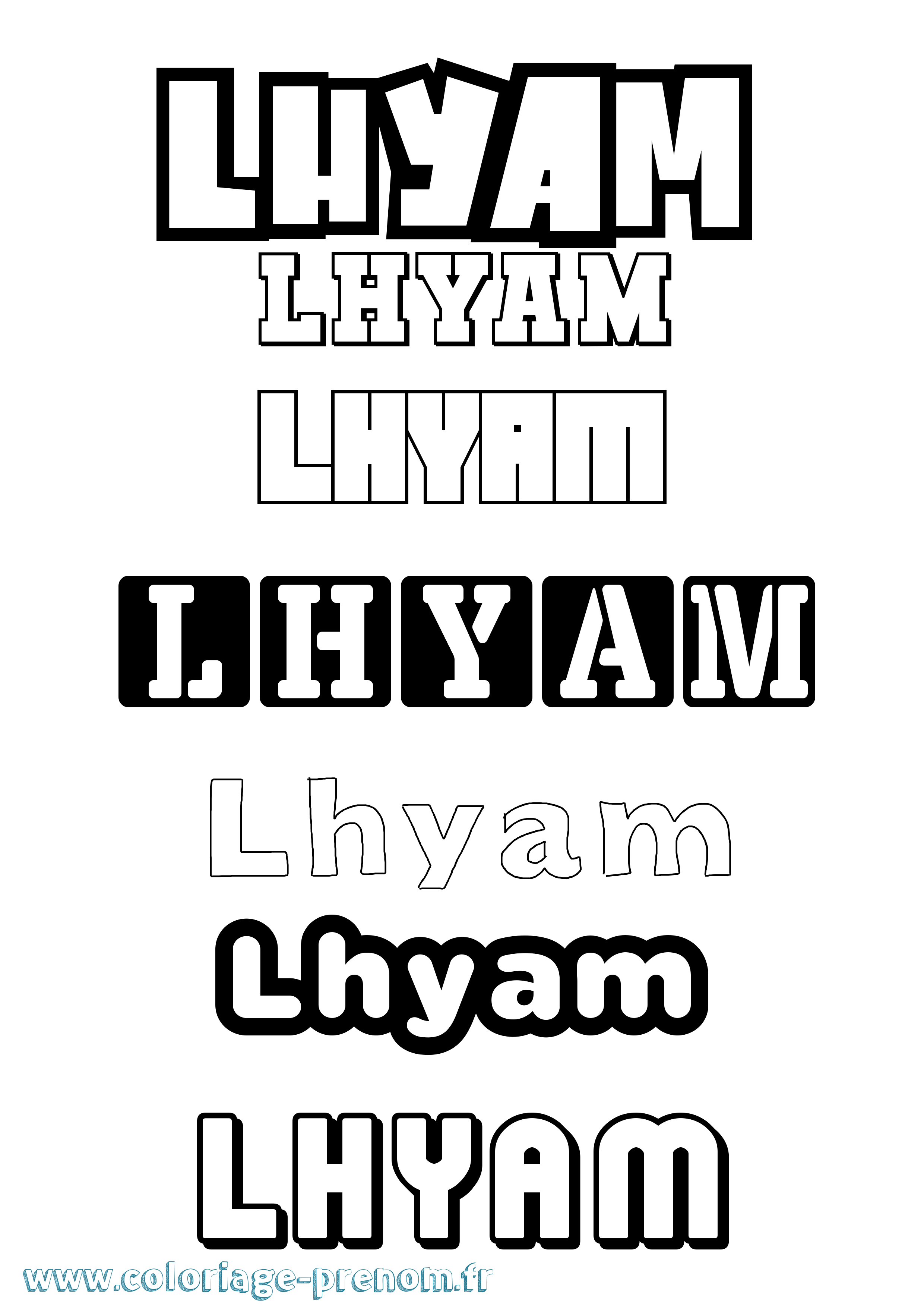 Coloriage Lhyam Simple Coloriage prénom Lhyam Simple
