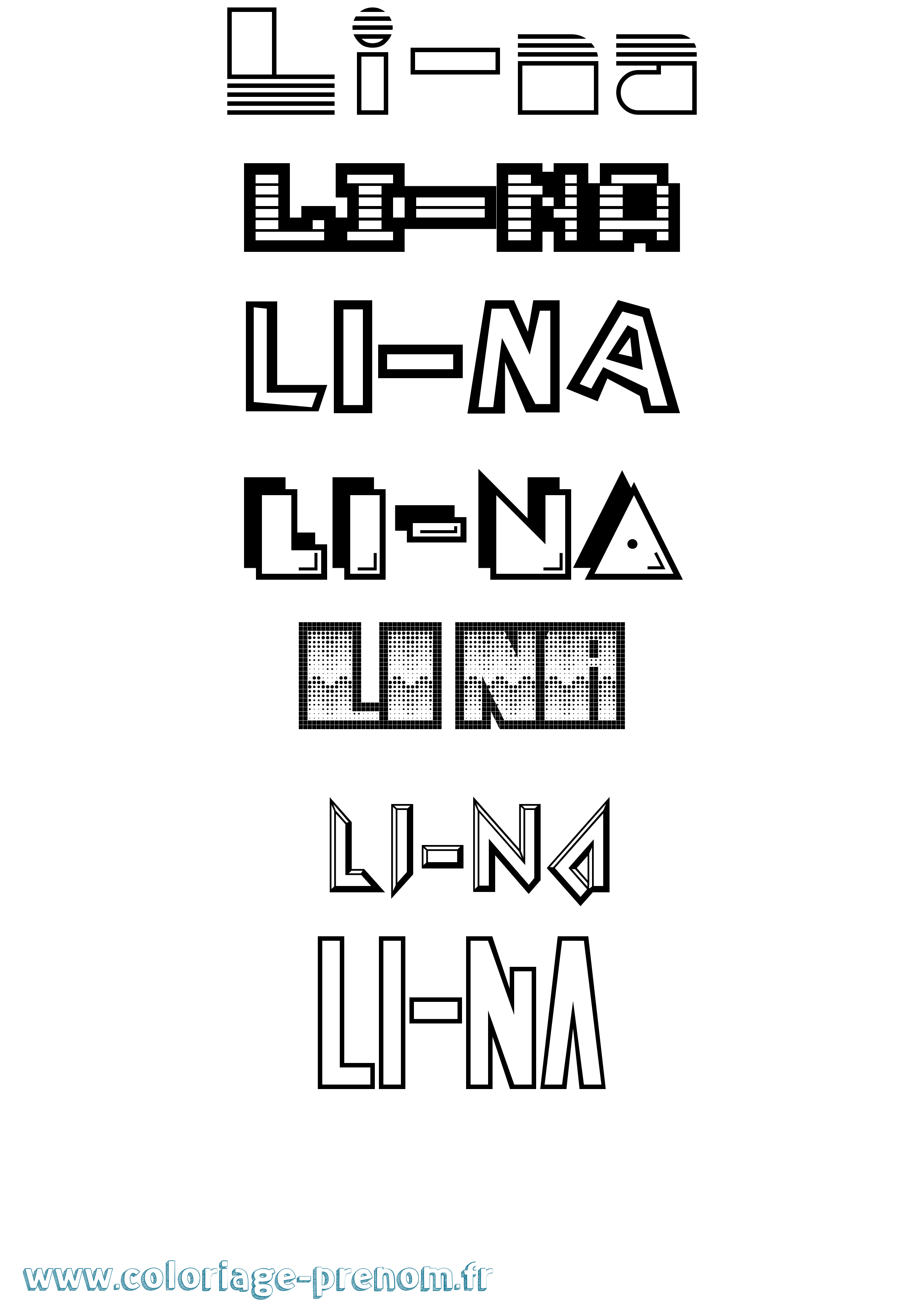 Coloriage Li-Na Jeux Vidéos Coloriage prénom Li-Na Jeux Vidéos