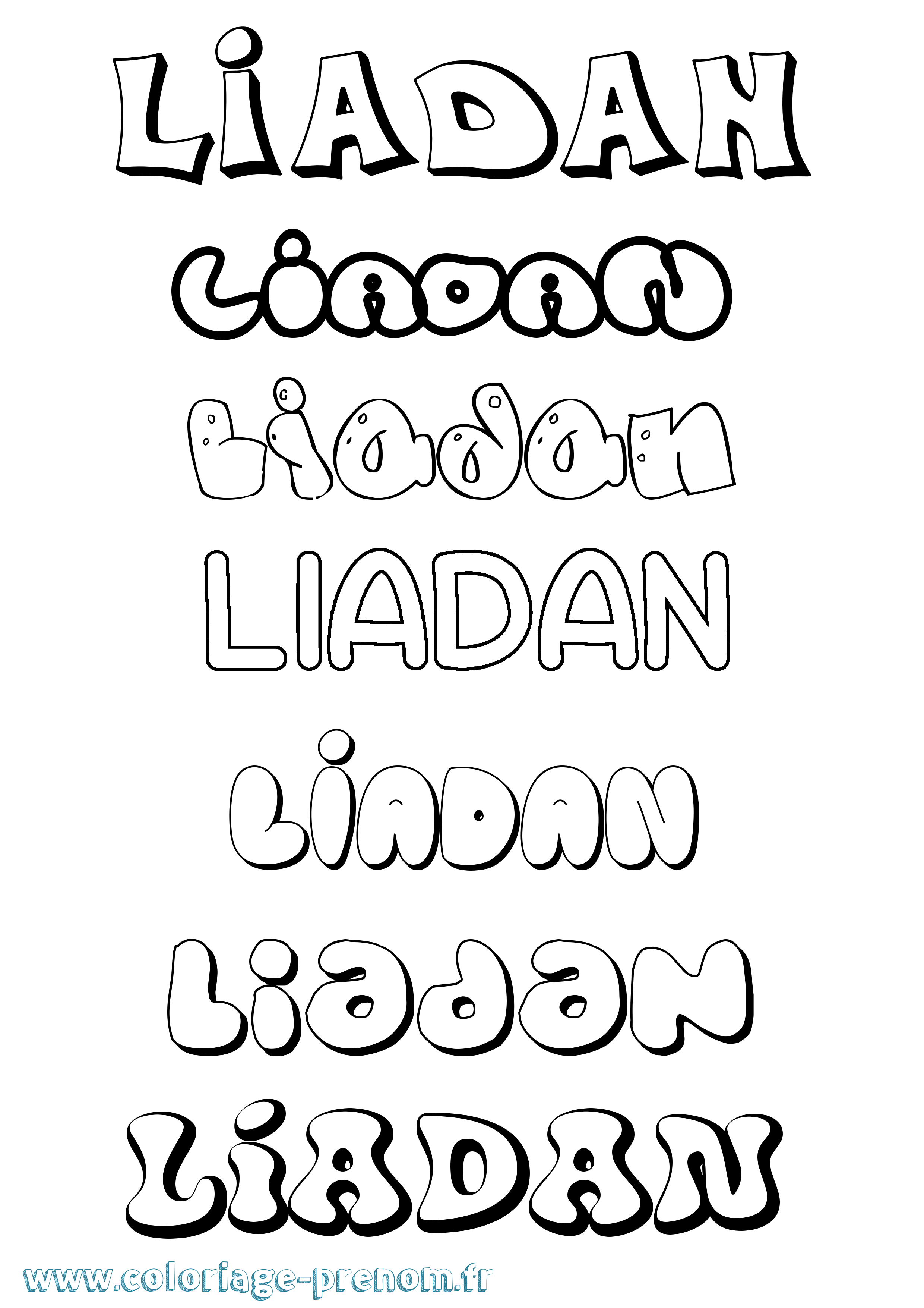 Coloriage Líadan Bubble Coloriage prénom Líadan Bubble